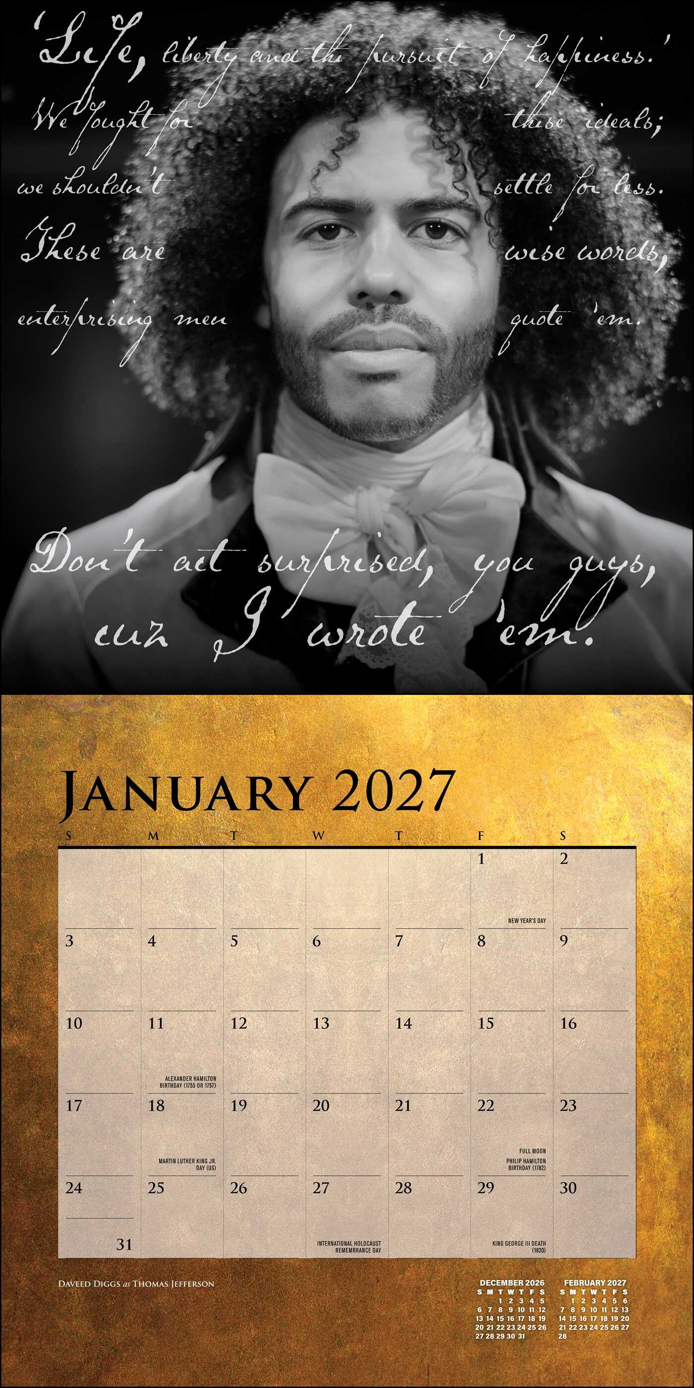 Hamilton 2027 Wall Calendar