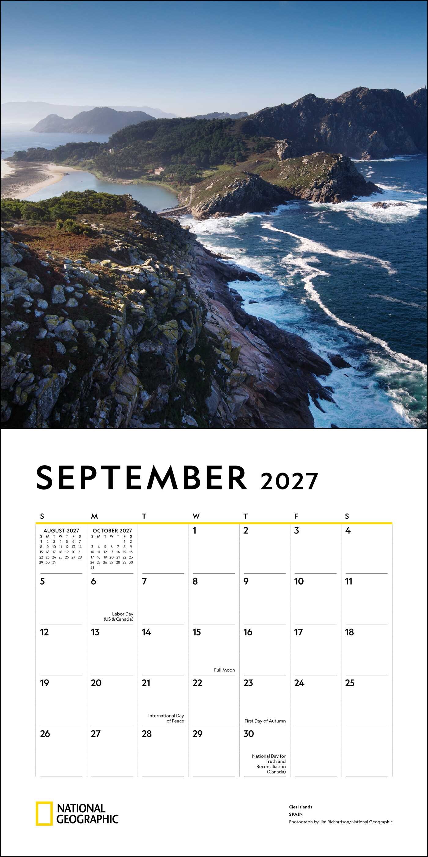 National Geographic: Most Beautiful Places 2027 Wall Calendar