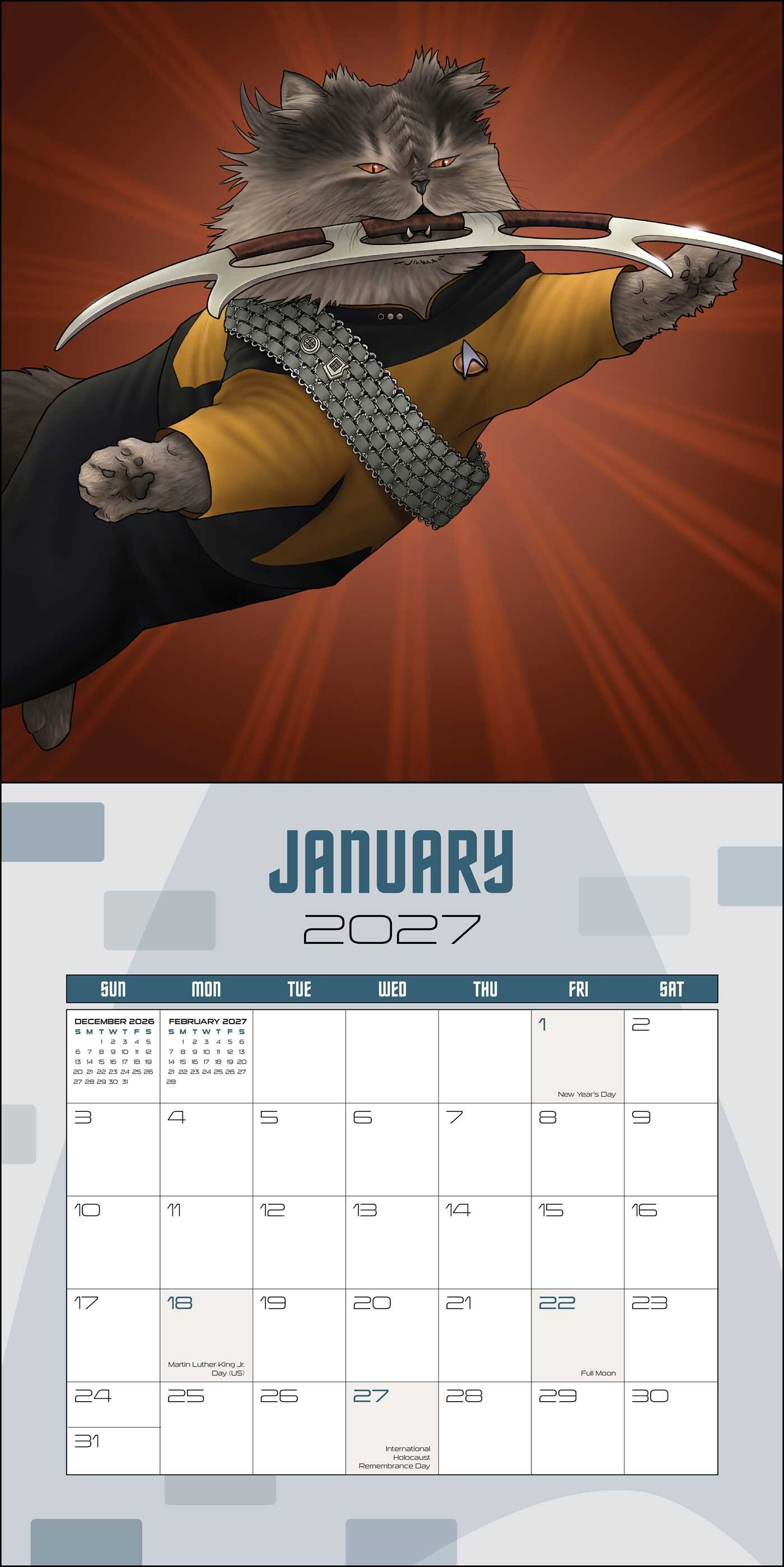 Star Trek: Cats 2027 Wall Calendar