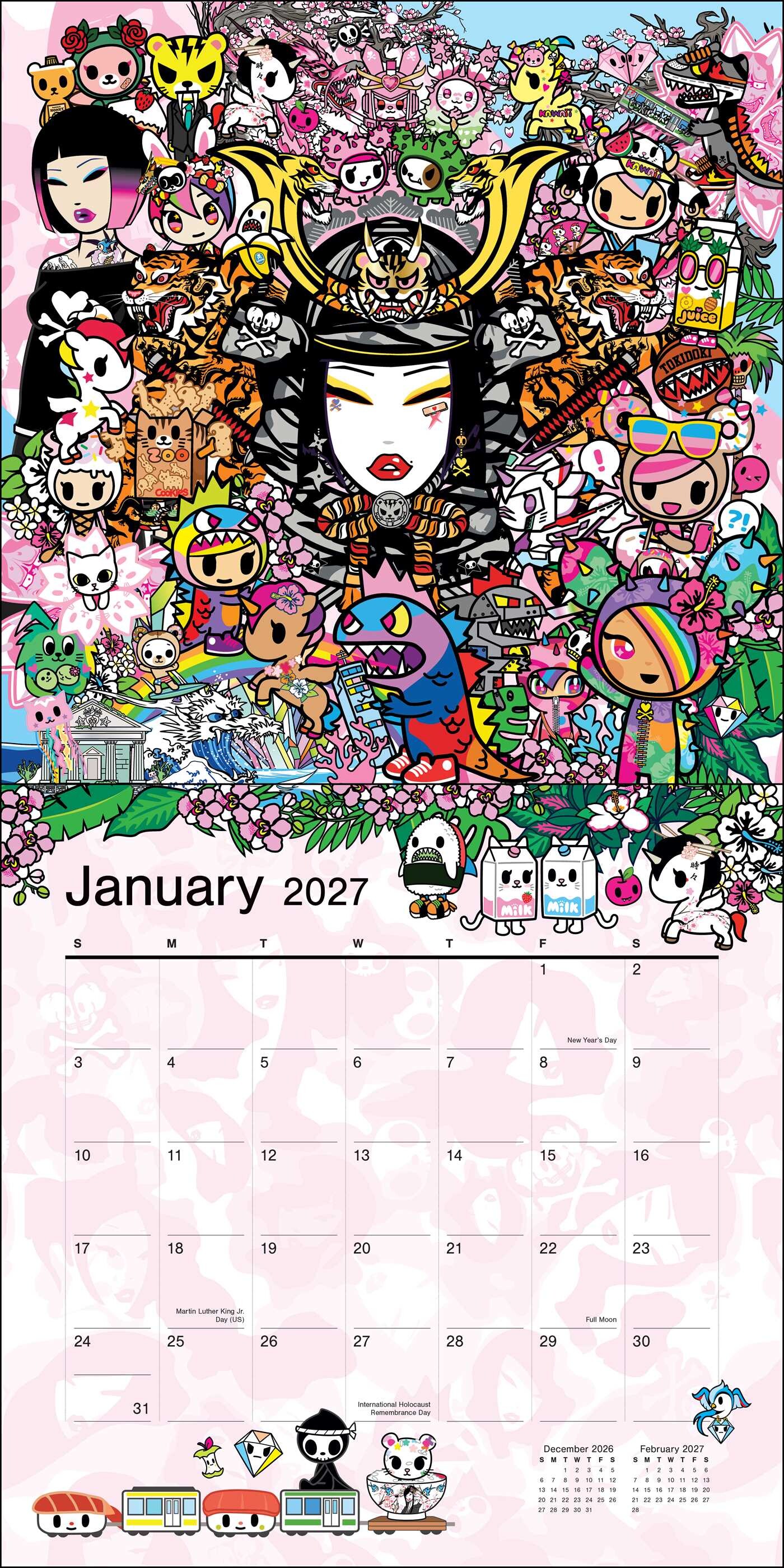 tokidoki 2027 Wall Calendar (Includes Stickers)