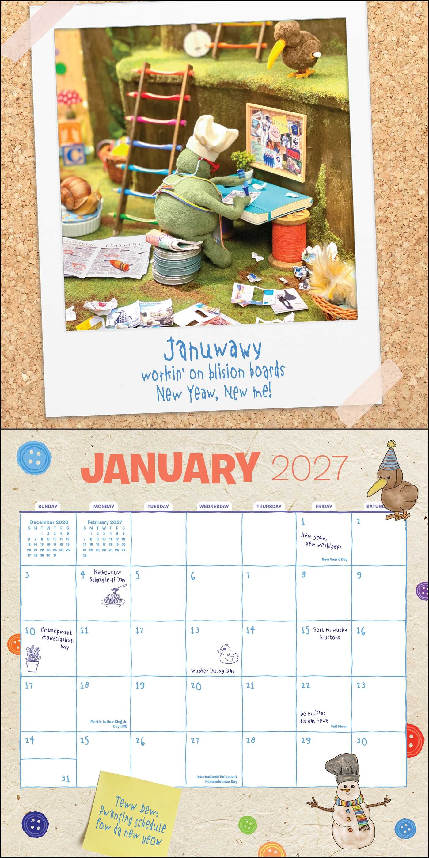 Tiny Chef 2027 Wall Calendar with Bonus Stickers