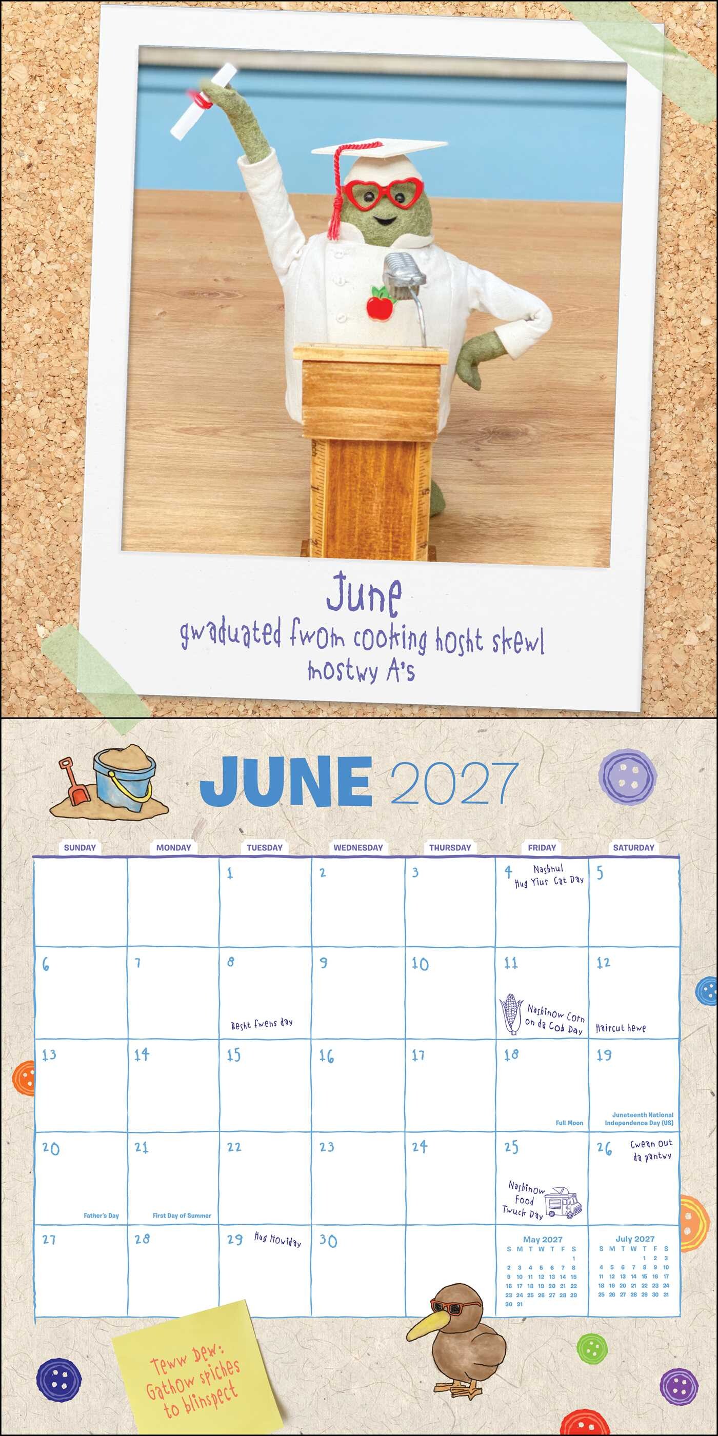 Tiny Chef 2027 Wall Calendar with Bonus Stickers