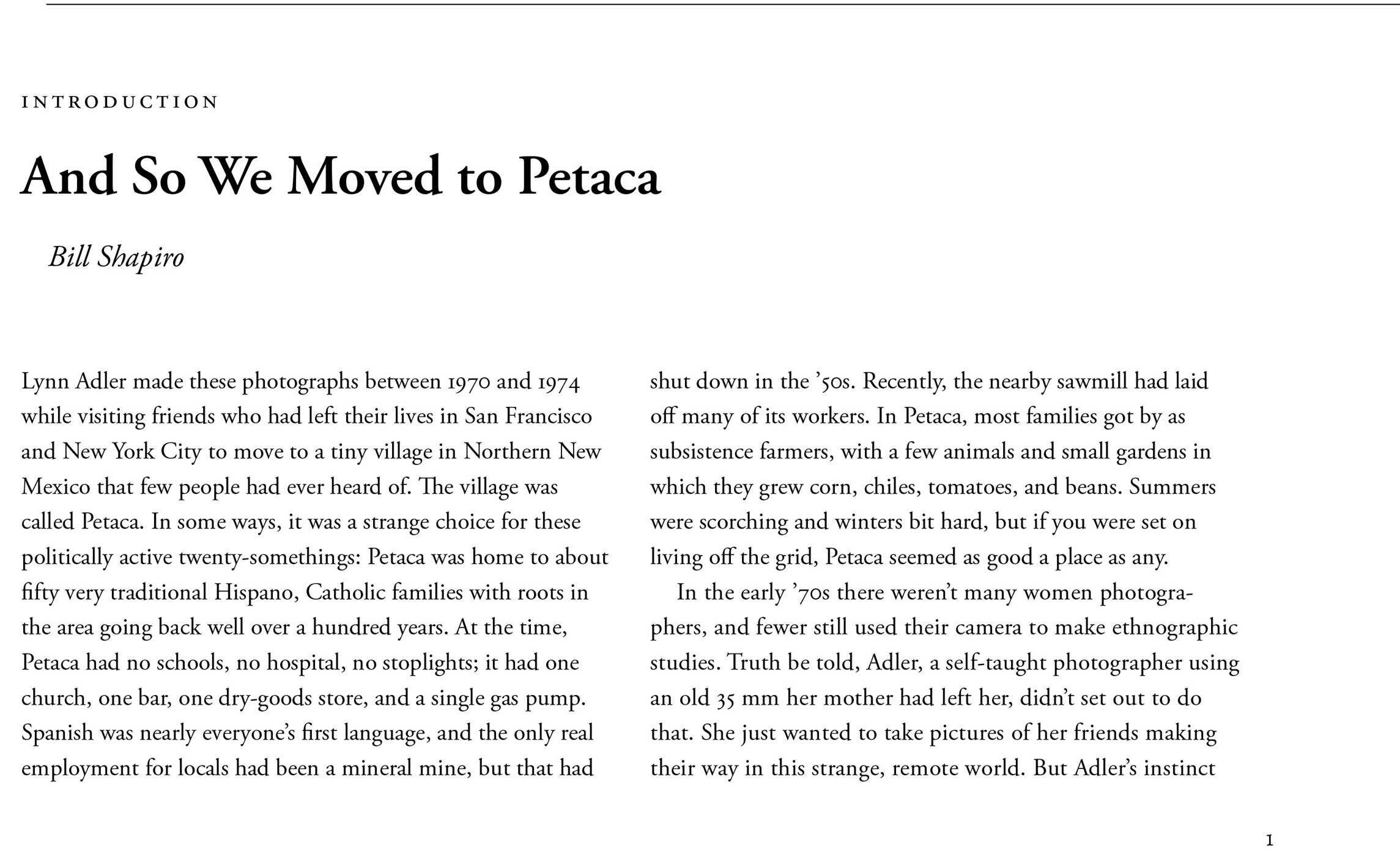 And So We Moved to Petaca