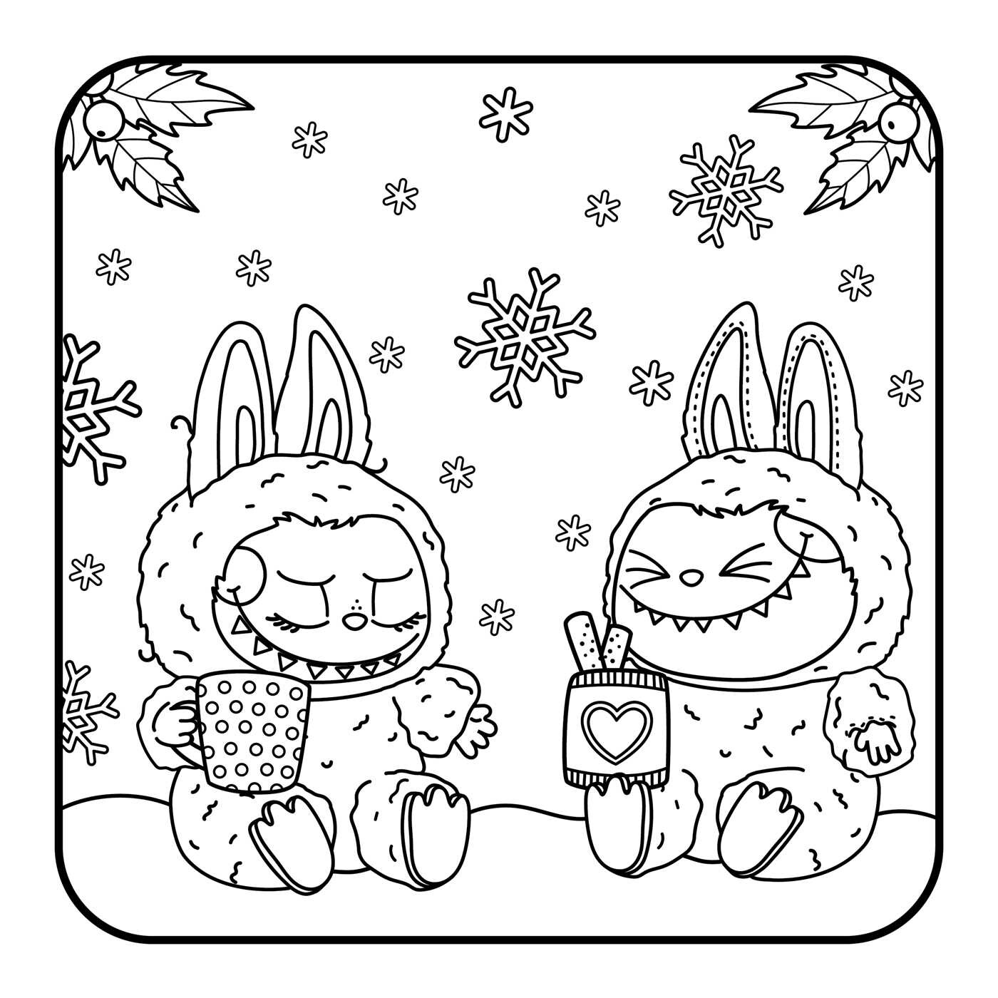 Very Merry Lafufu Cosy Colouring Book