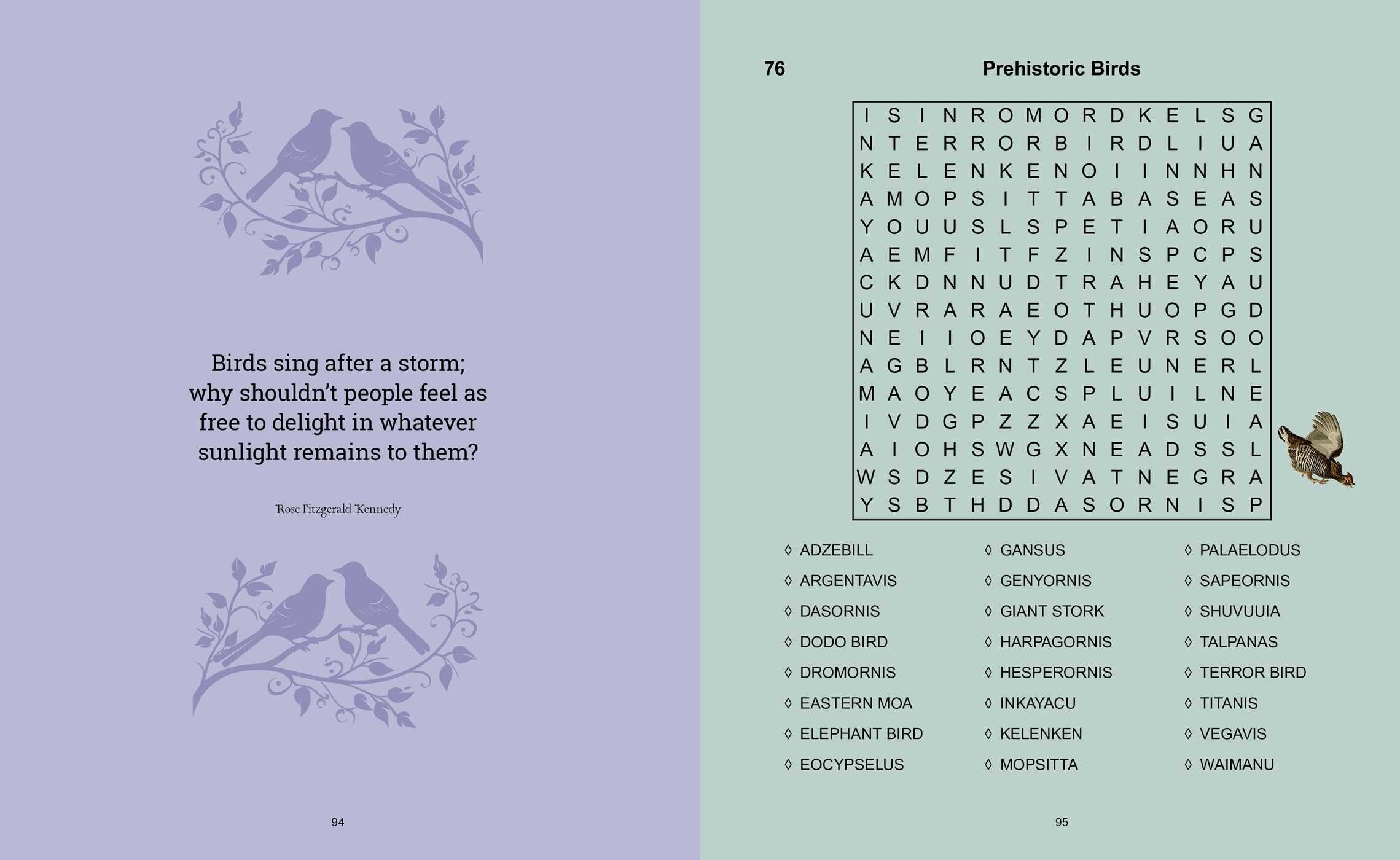 Audubon's Birds Wordsearch
