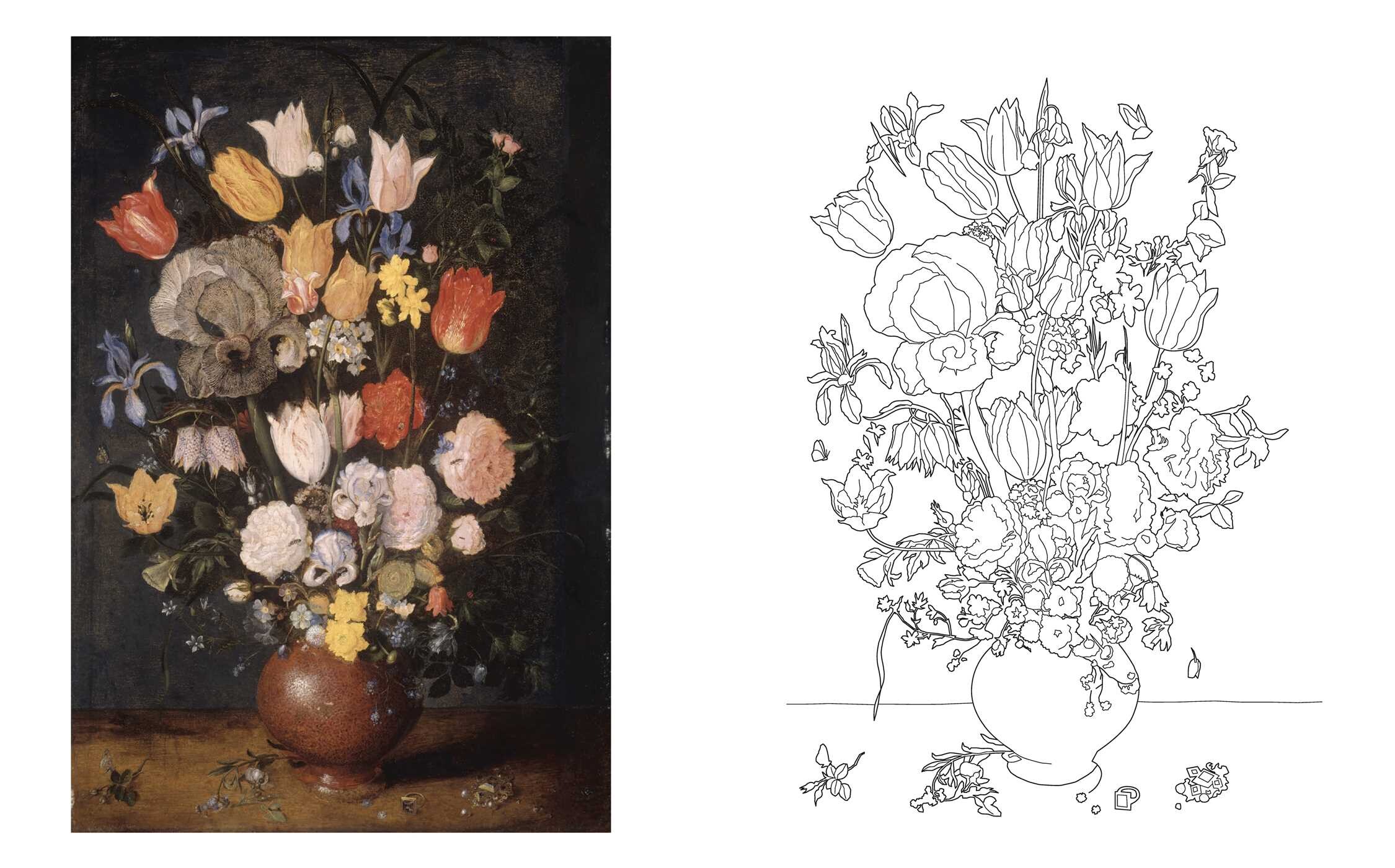 Beautiful Floral Art Coloring Book