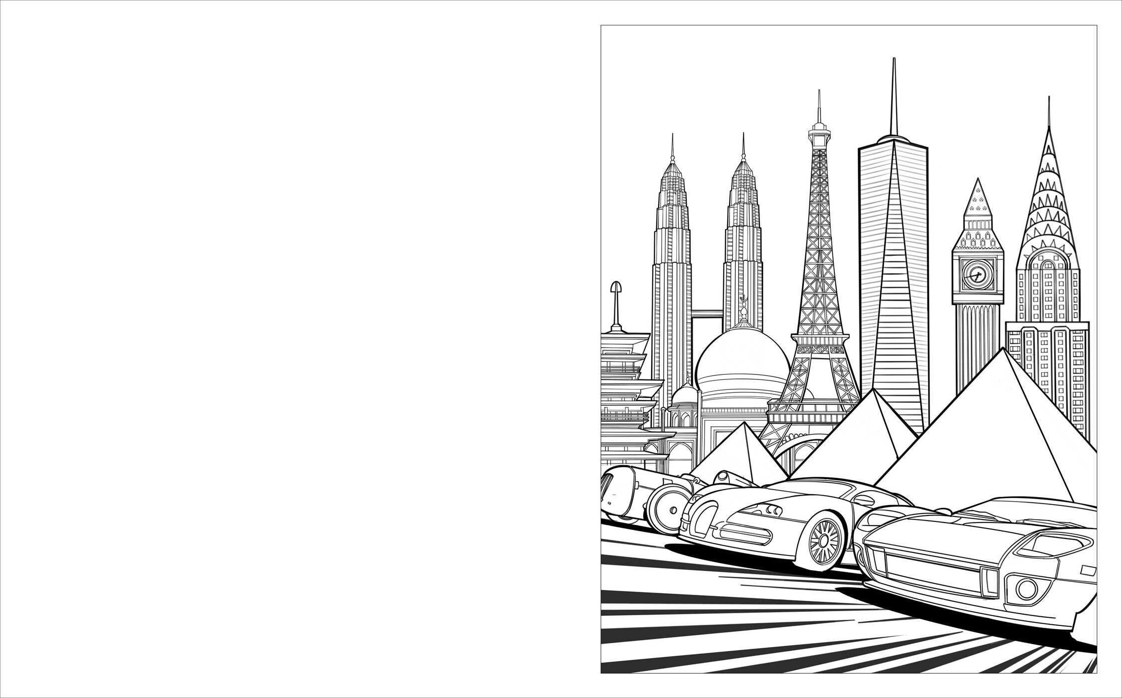 Fast Cars Coloring Book