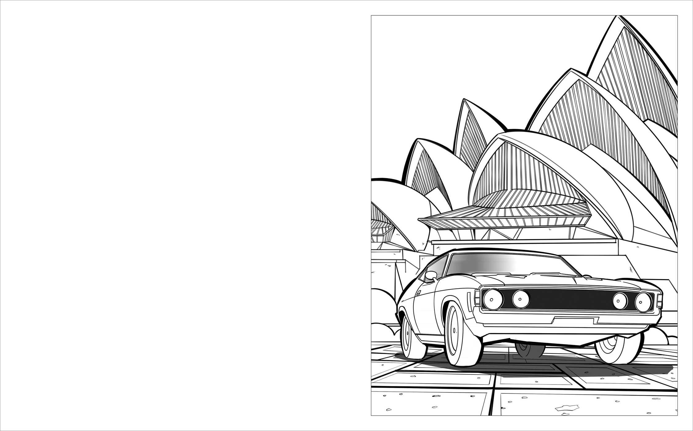 Fast Cars Coloring Book