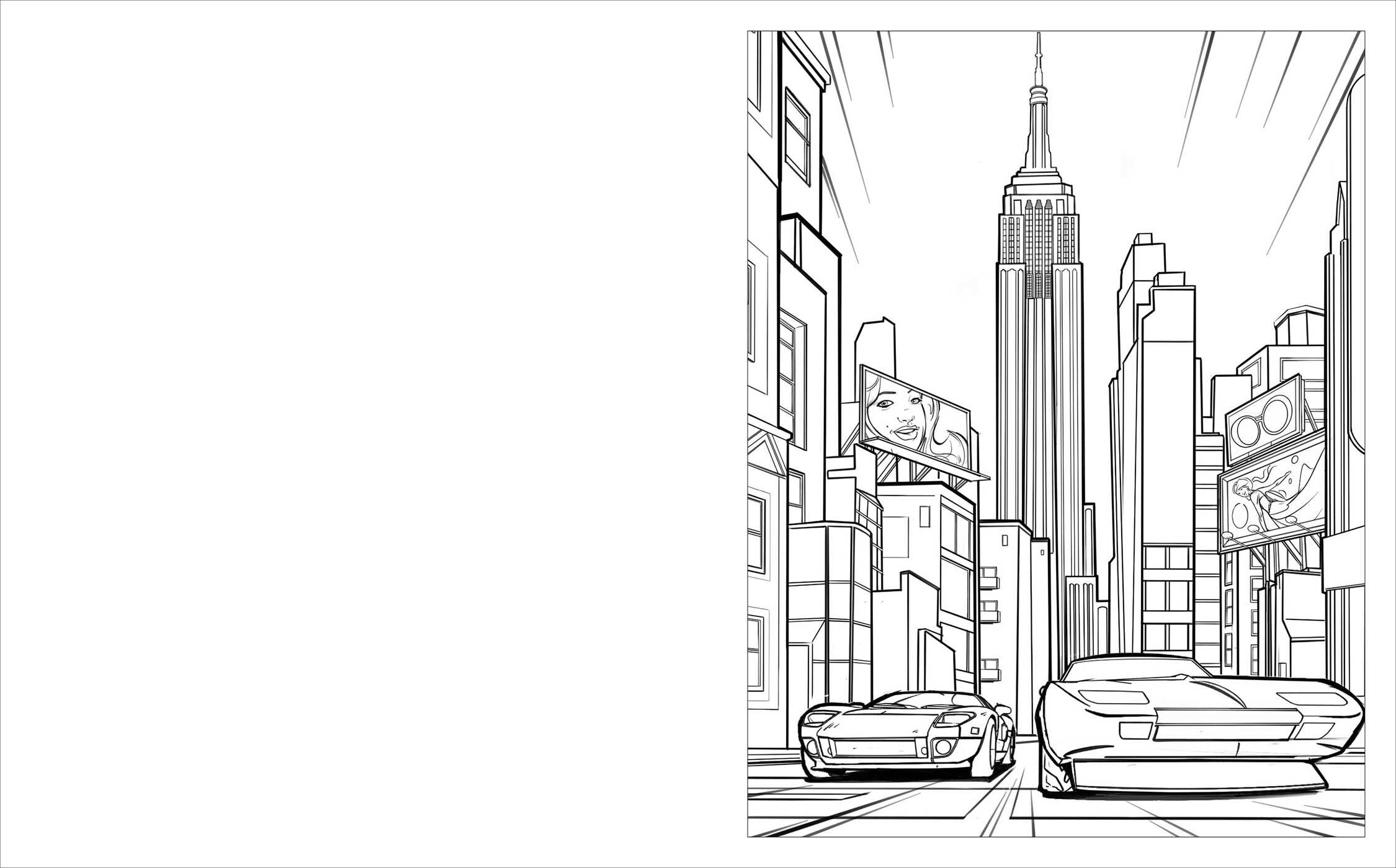 Fast Cars Coloring Book