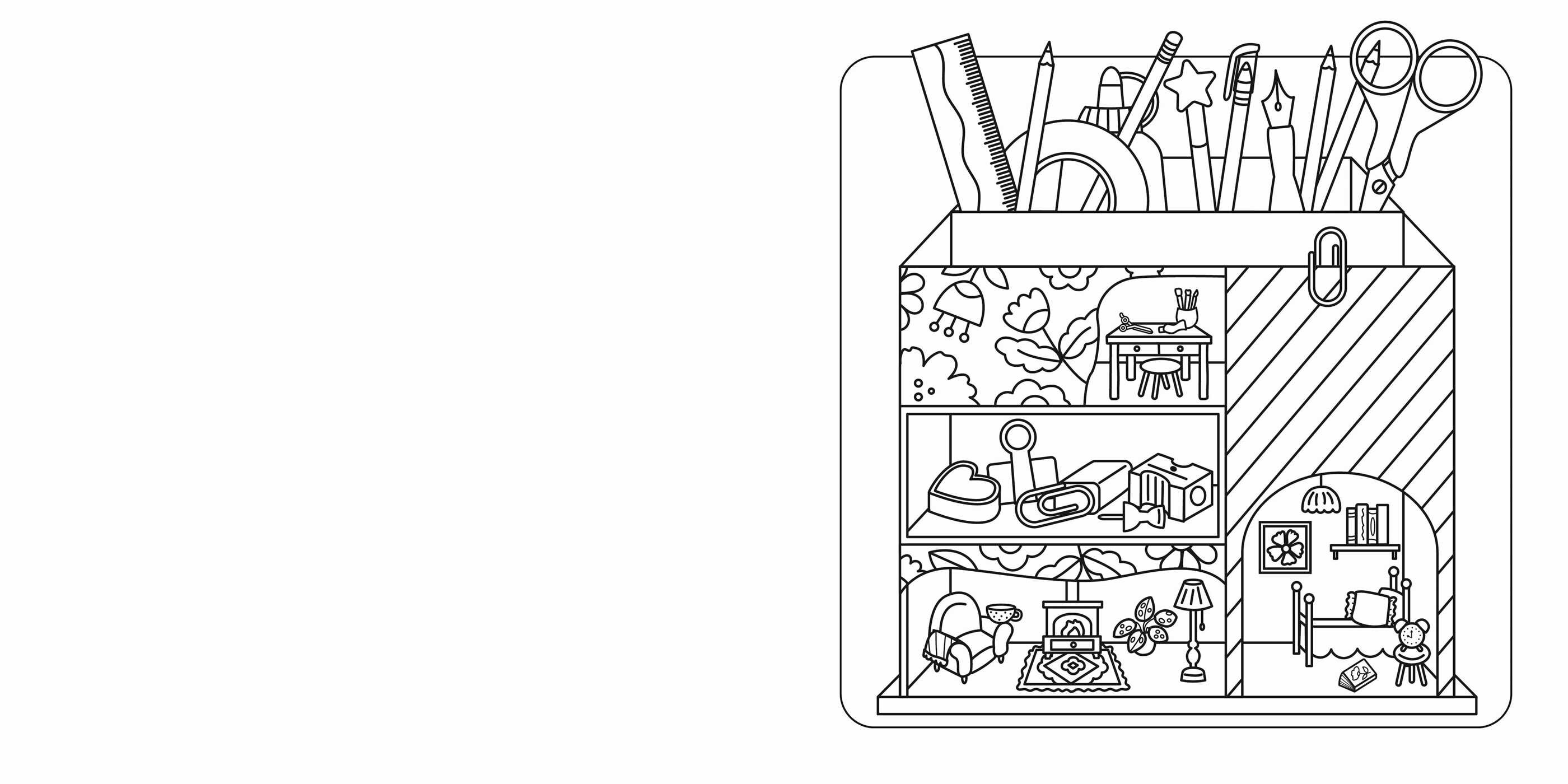 Tiny Homes Cute Coloring Book