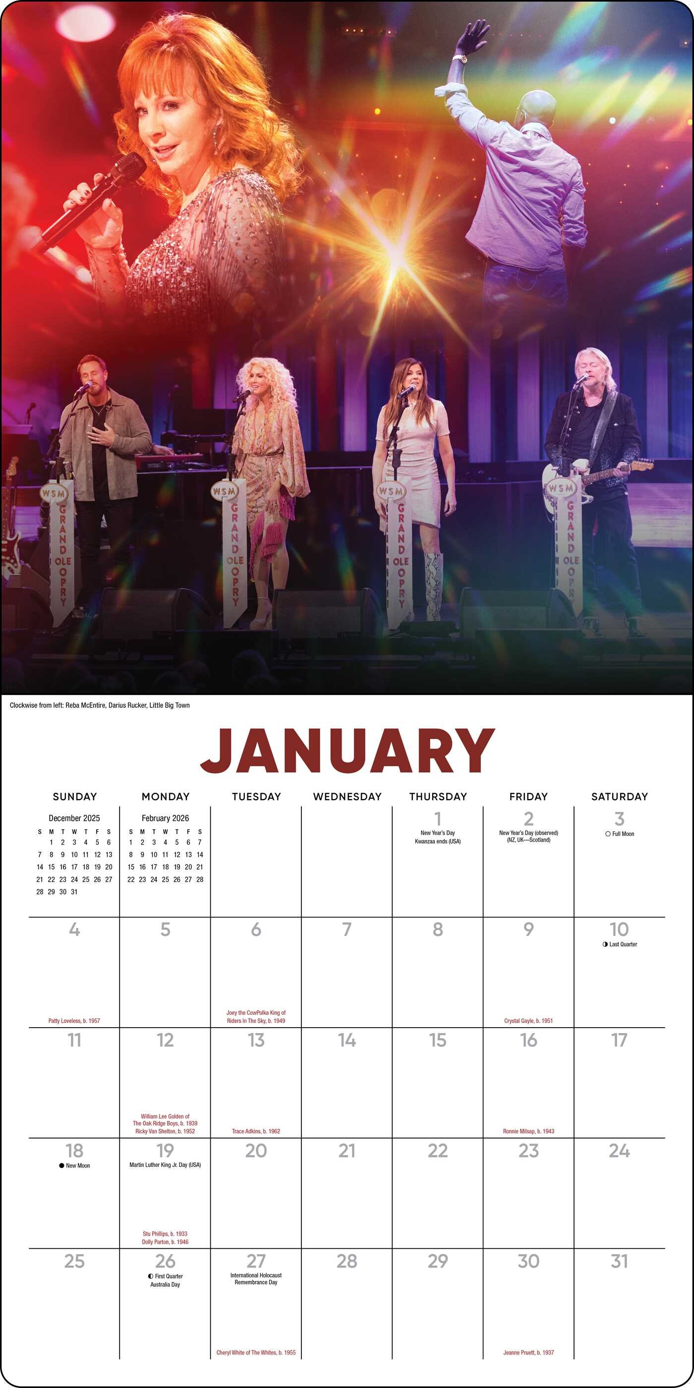 Grand Ole Opry 2026 Wall Calendar - Book Summary &amp; Video | Official ...