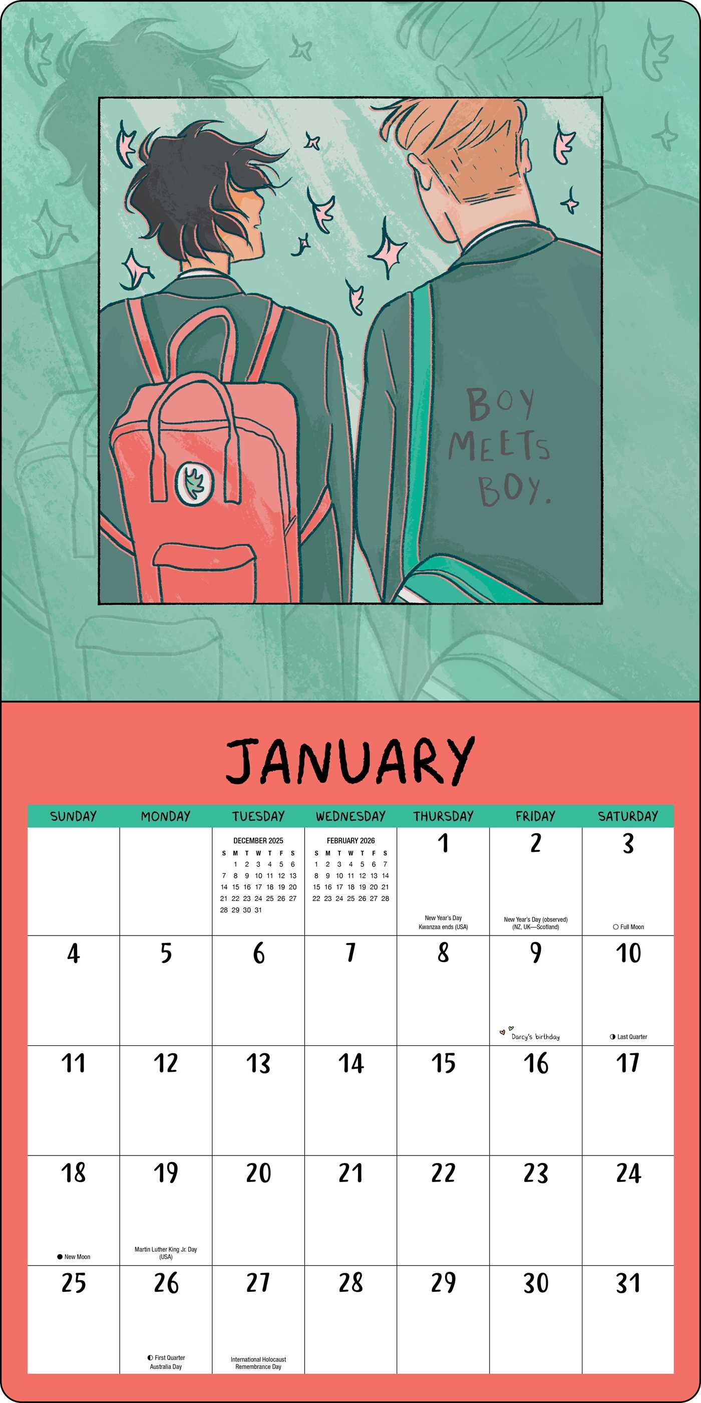 Heartstopper 2026 Wall Calendar with Bonus Poster Book Summary