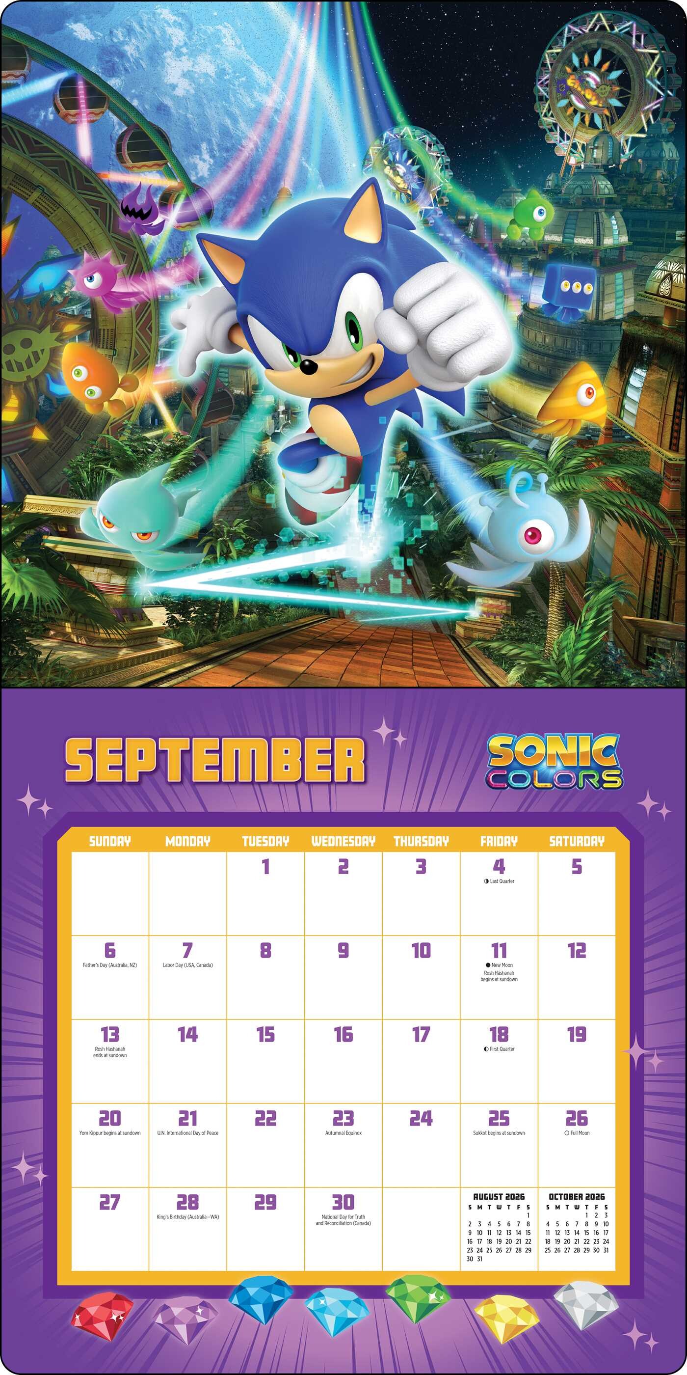 Sonic the Hedgehog 35th Anniversary 2026 Wall Calendar with 4 Bonus ...