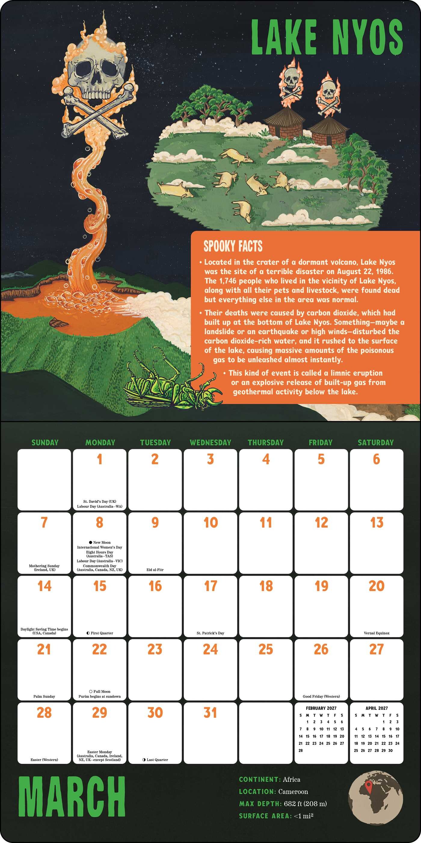 Spooky Lakes 2027 Wall Calendar
