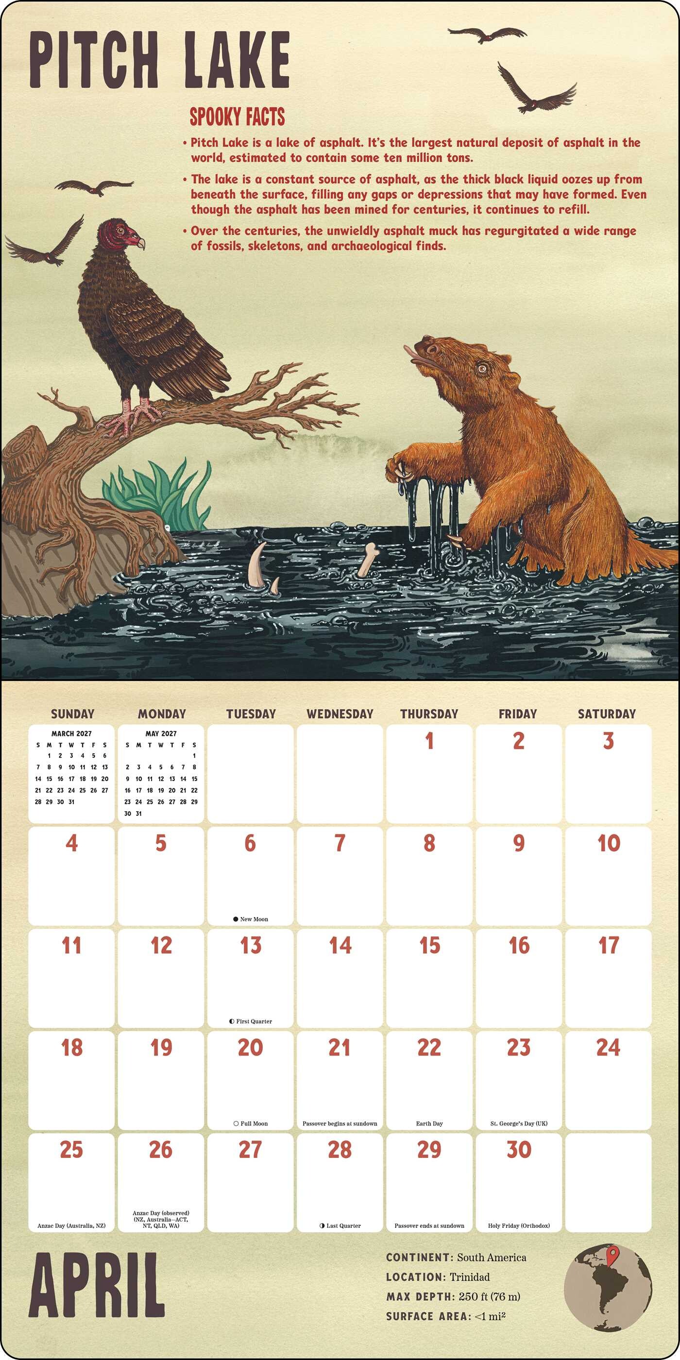 Spooky Lakes 2027 Wall Calendar