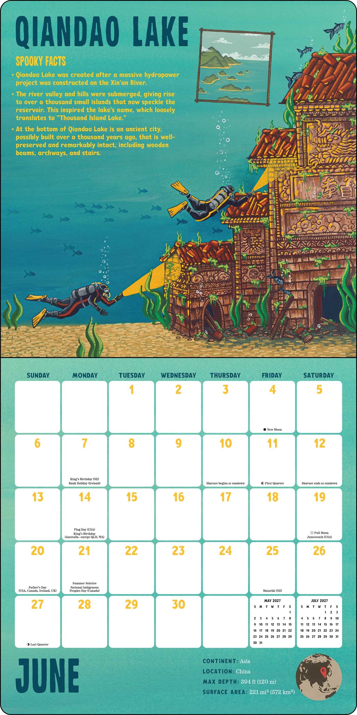 Spooky Lakes 2027 Wall Calendar