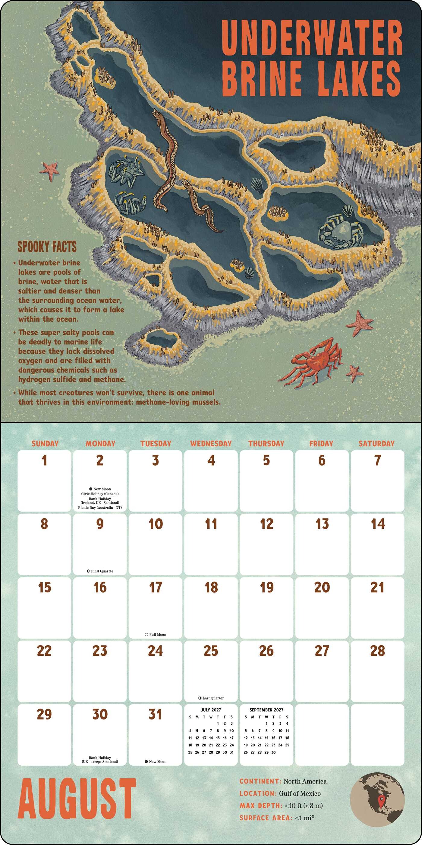Spooky Lakes 2027 Wall Calendar