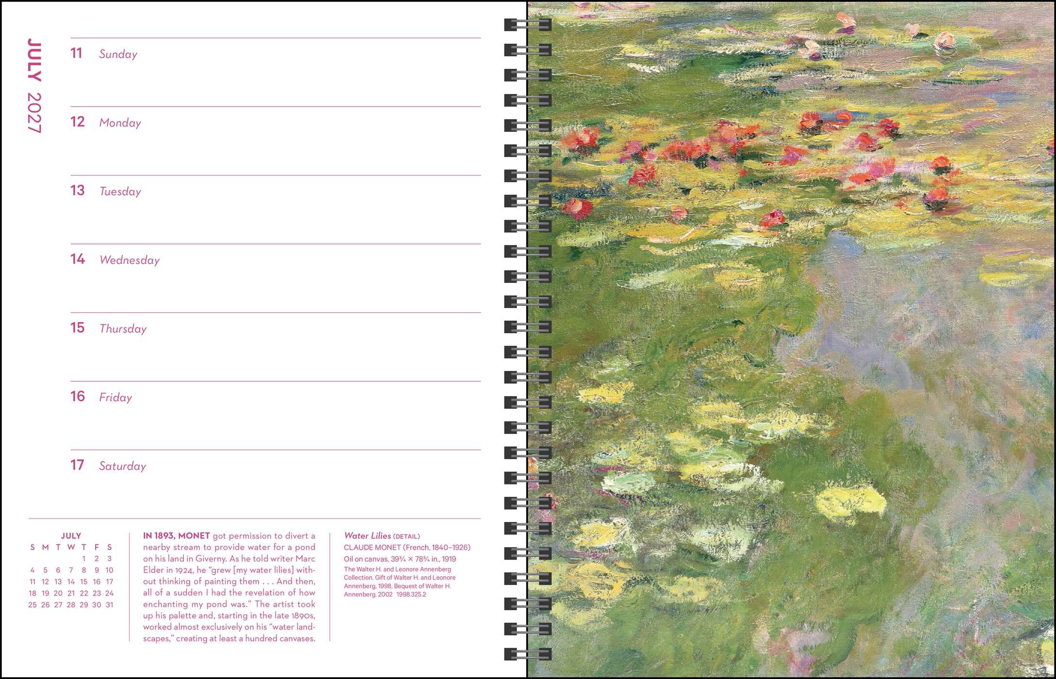 Gardens of Impressionism 12-Month 2027 Deluxe Engagement Calendar