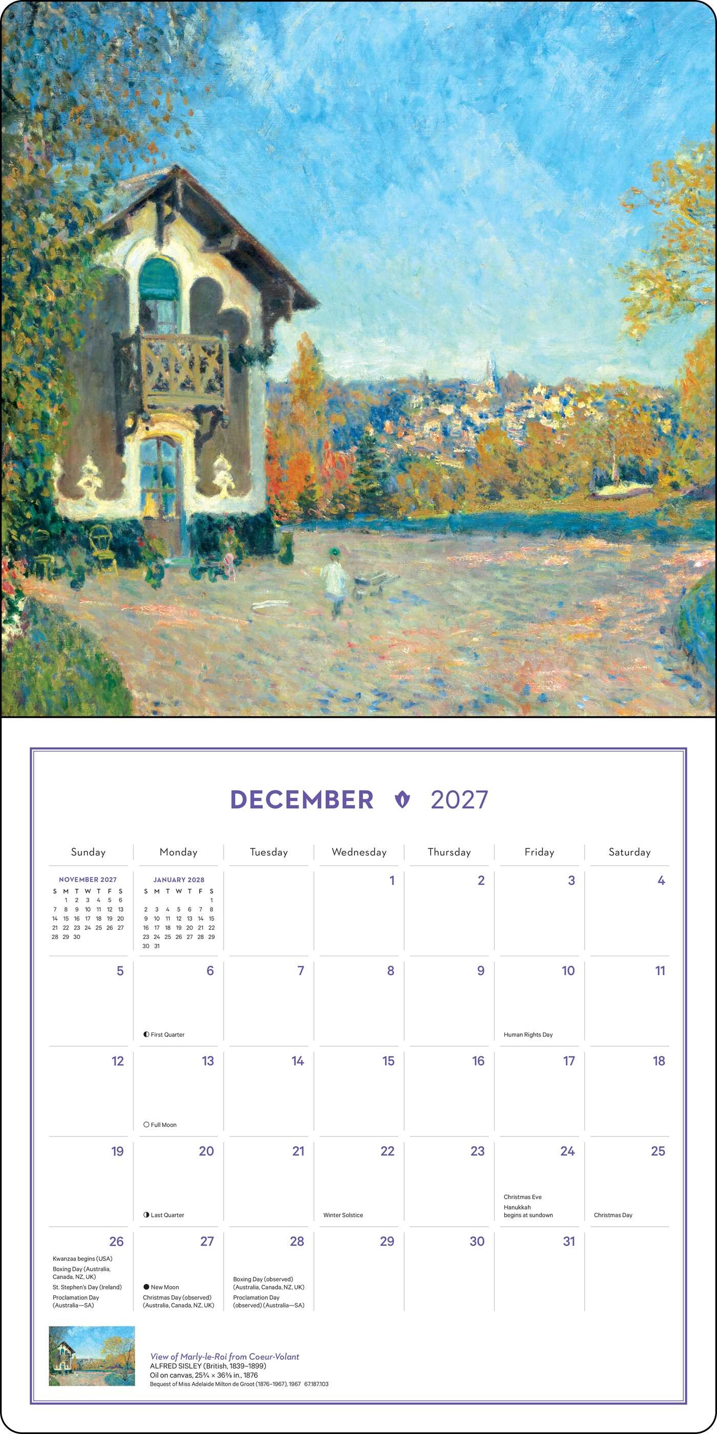 Impressionism and Post-Impressionism 2027 Wall Calendar