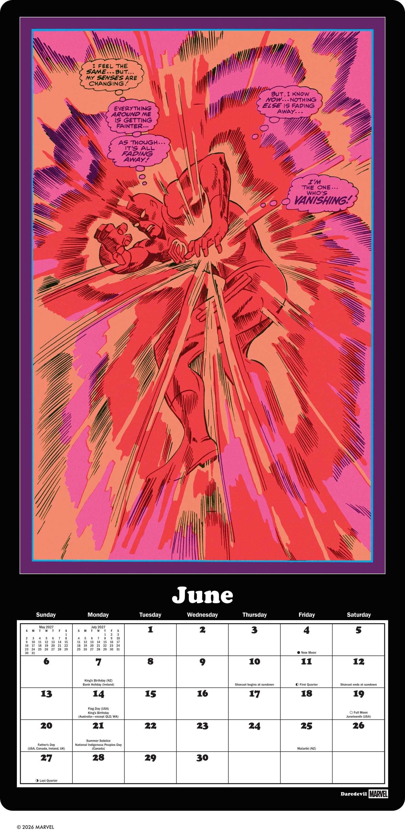 Marvel Classic Black Light Posters 2027 Wall Calendar: 12 Original Images from 1