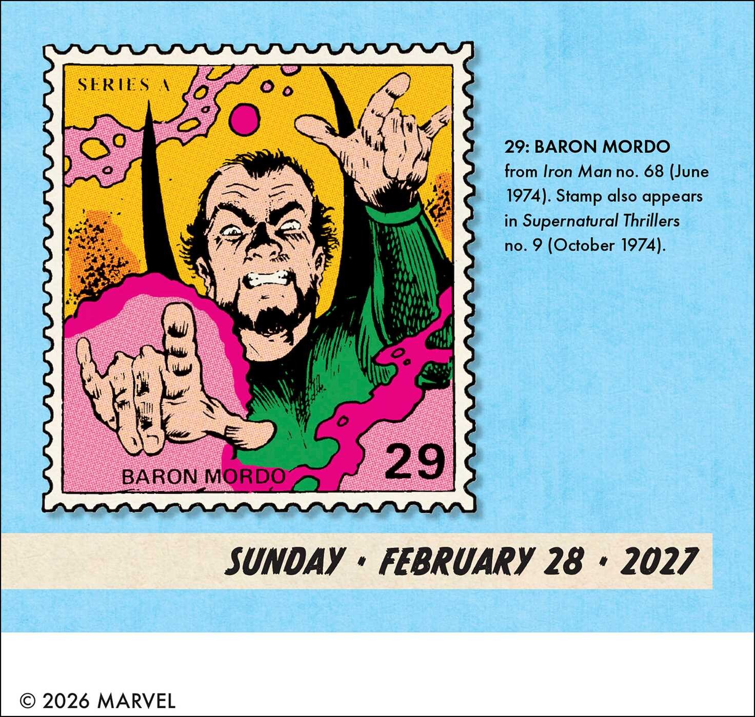 Marvel Value Stamps 2027 Day-to-Day Calendar