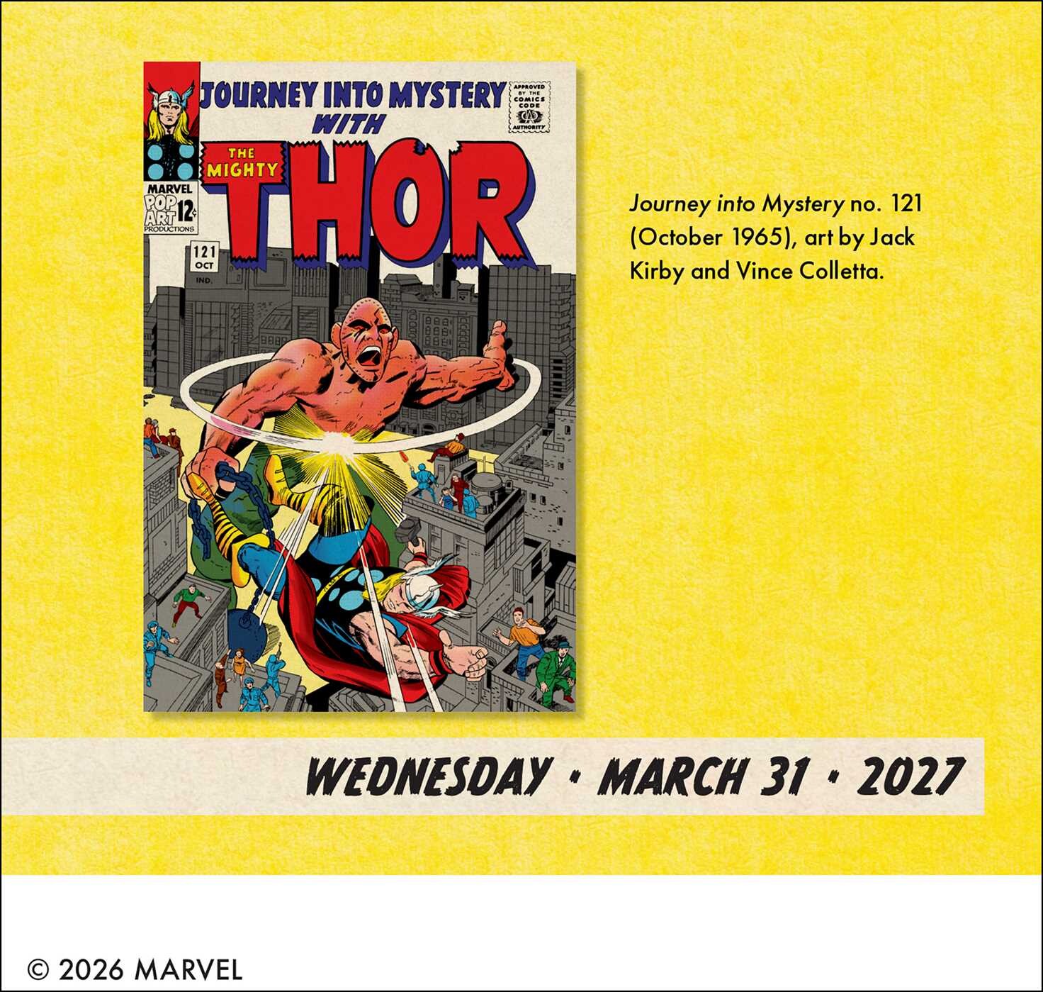 Marvel Value Stamps 2027 Day-to-Day Calendar