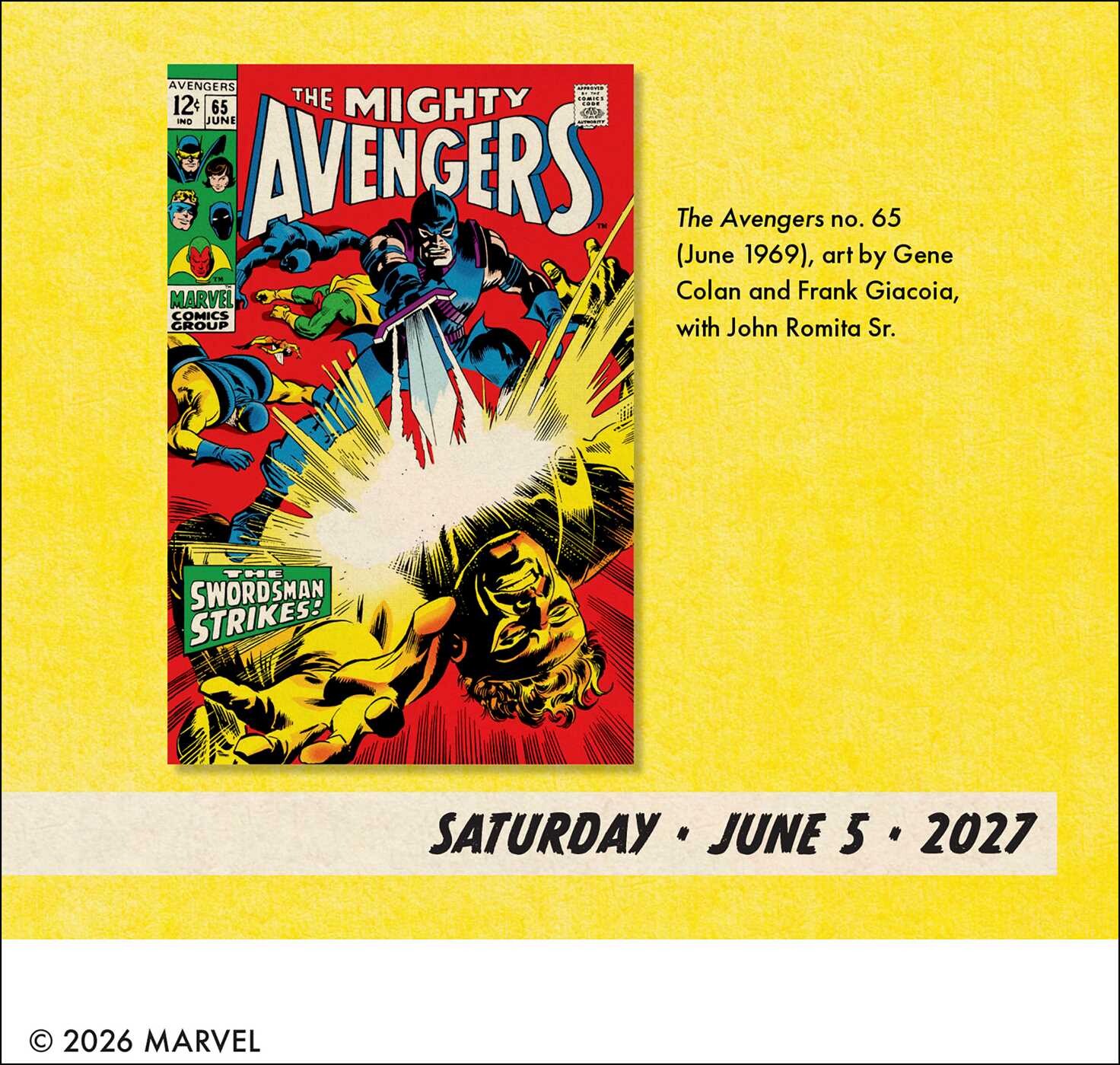 Marvel Value Stamps 2027 Day-to-Day Calendar