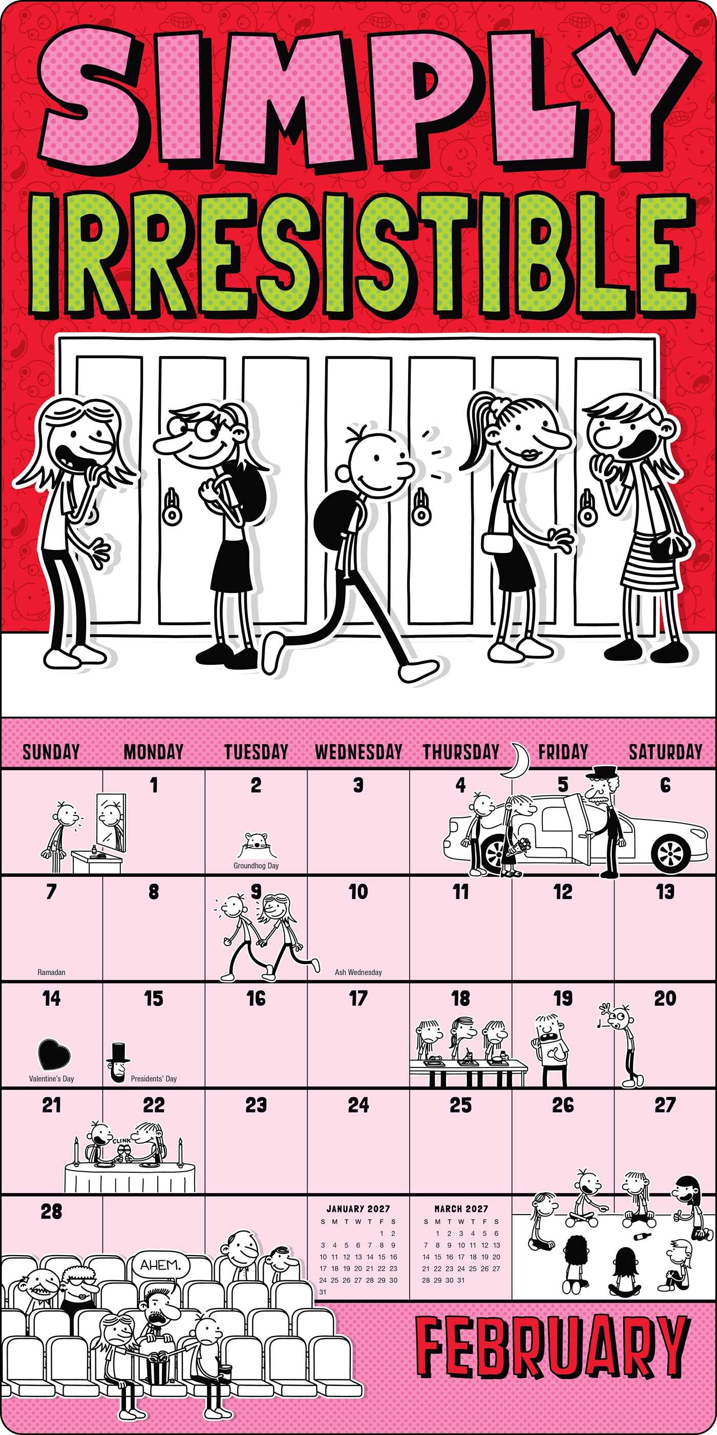 Wimpy Kid 2027 Wall Calendar with 50 Bonus Stickers