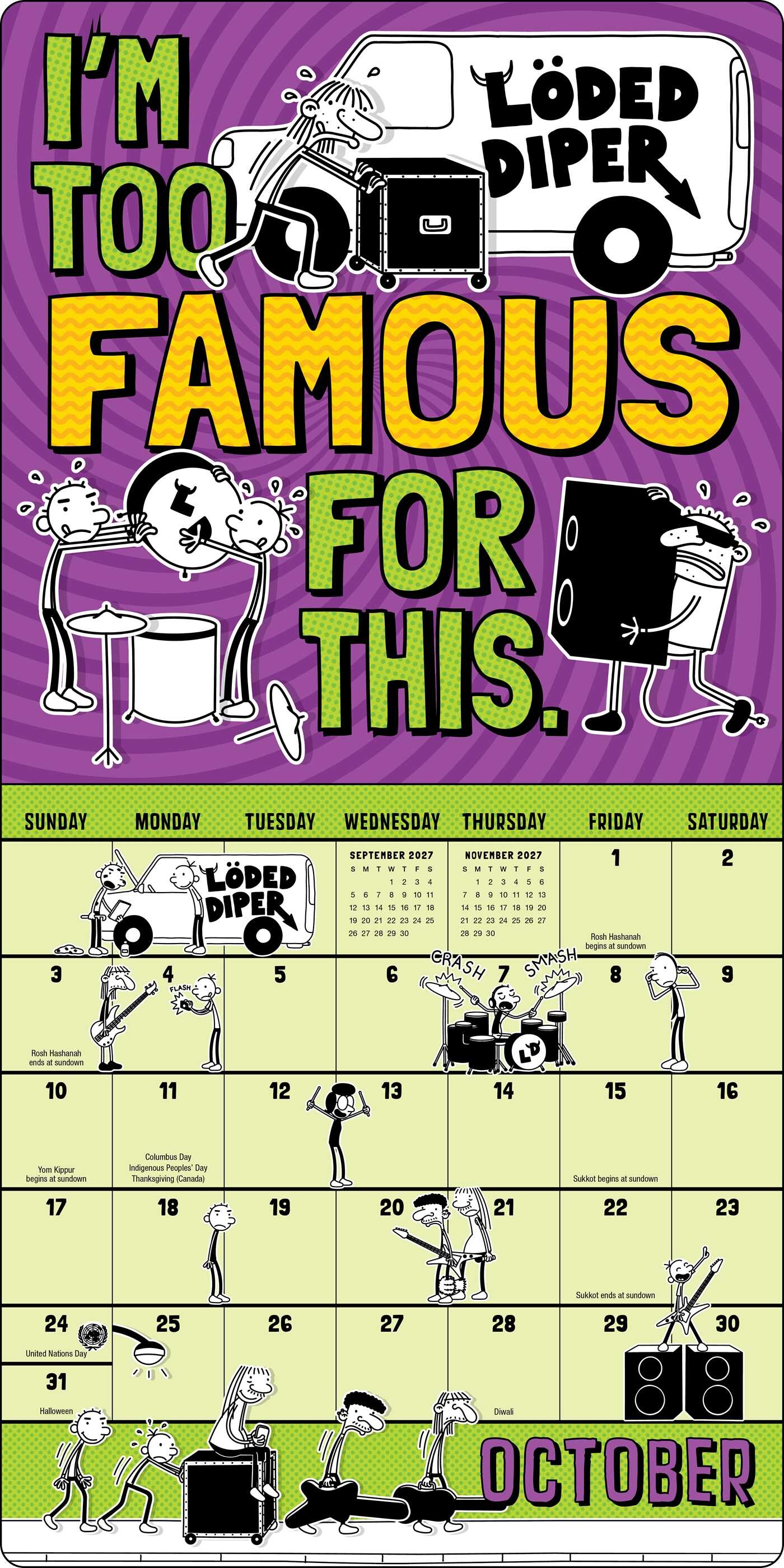 Wimpy Kid 2027 Wall Calendar with 50 Bonus Stickers