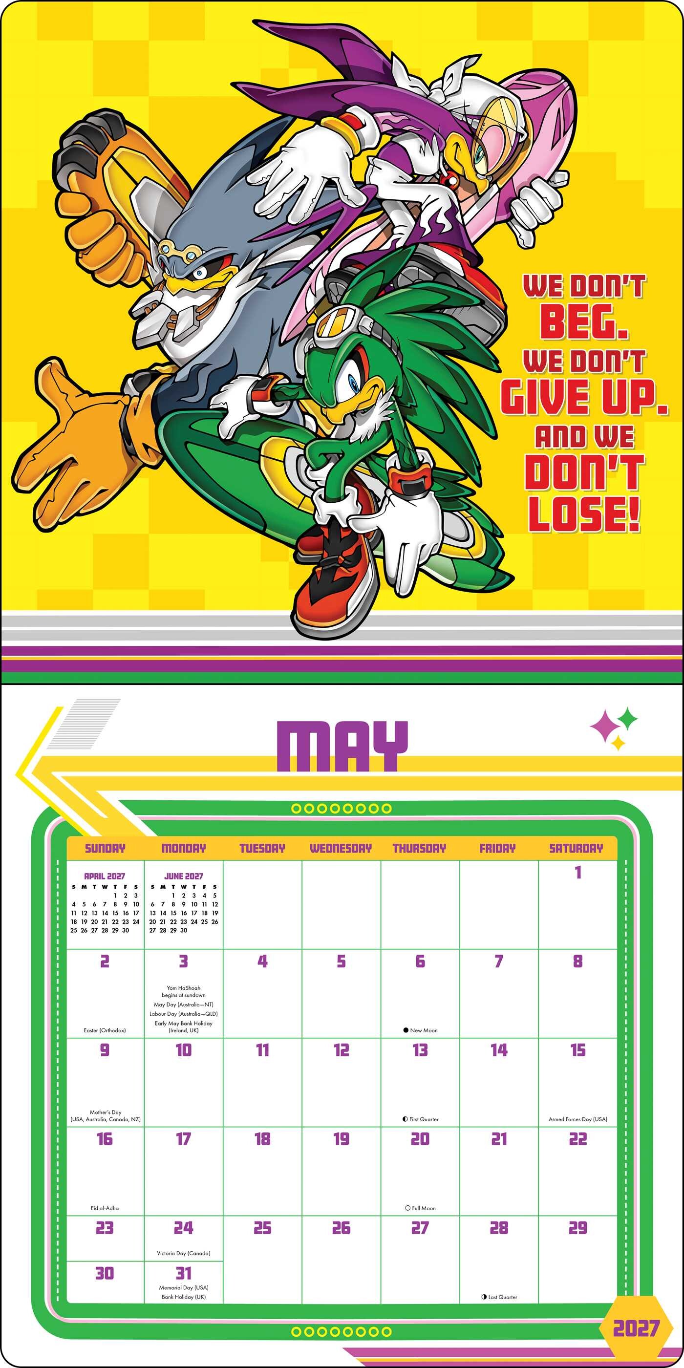 Sonic the Hedgehog 2027 Wall Calendar