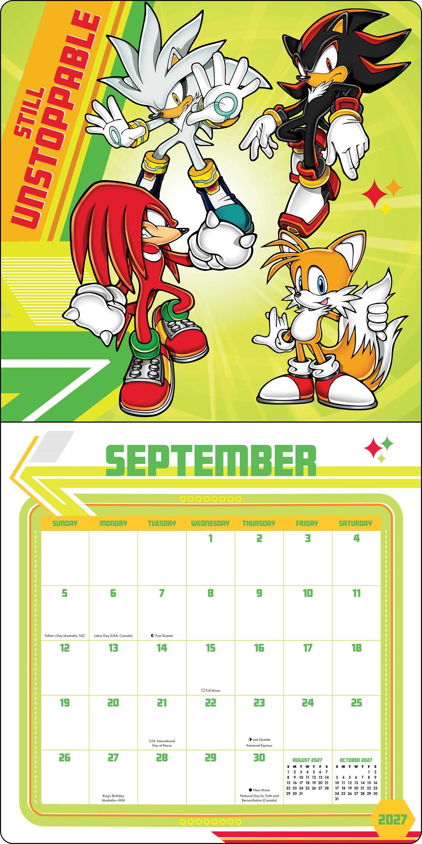Sonic the Hedgehog 2027 Wall Calendar