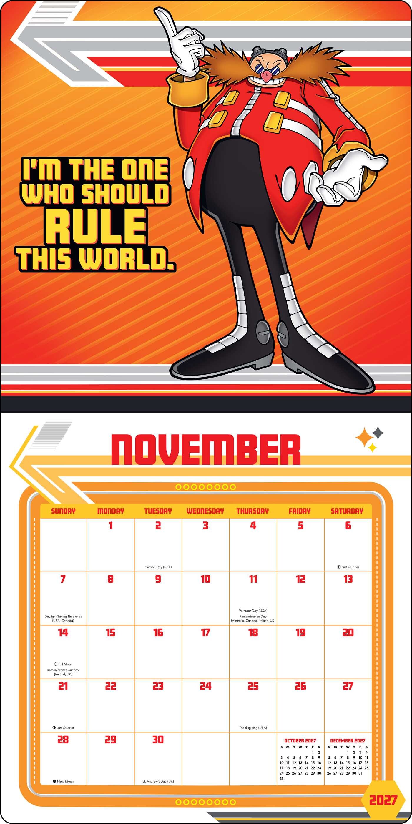 Sonic the Hedgehog 2027 Wall Calendar