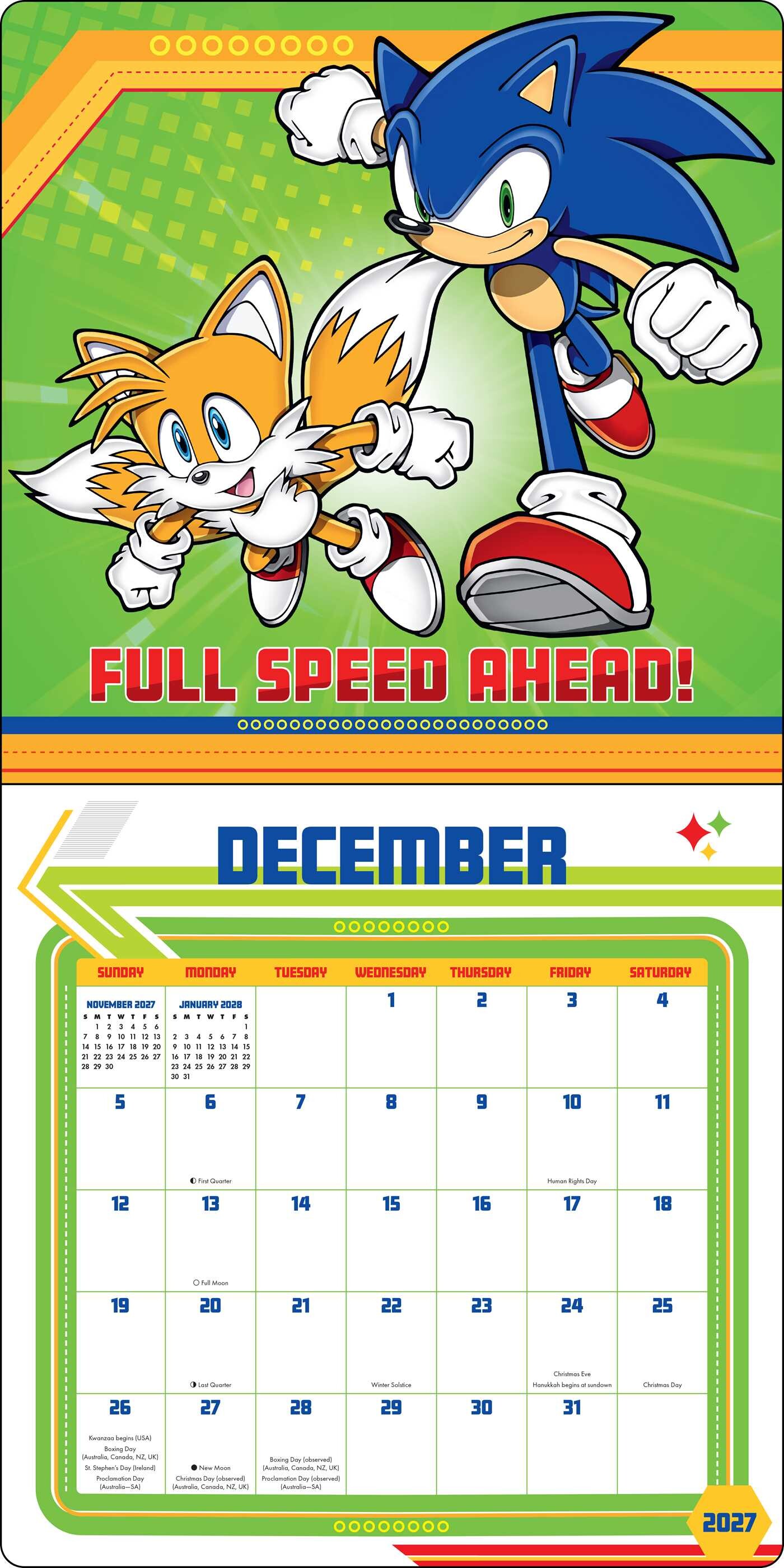 Sonic the Hedgehog 2027 Wall Calendar