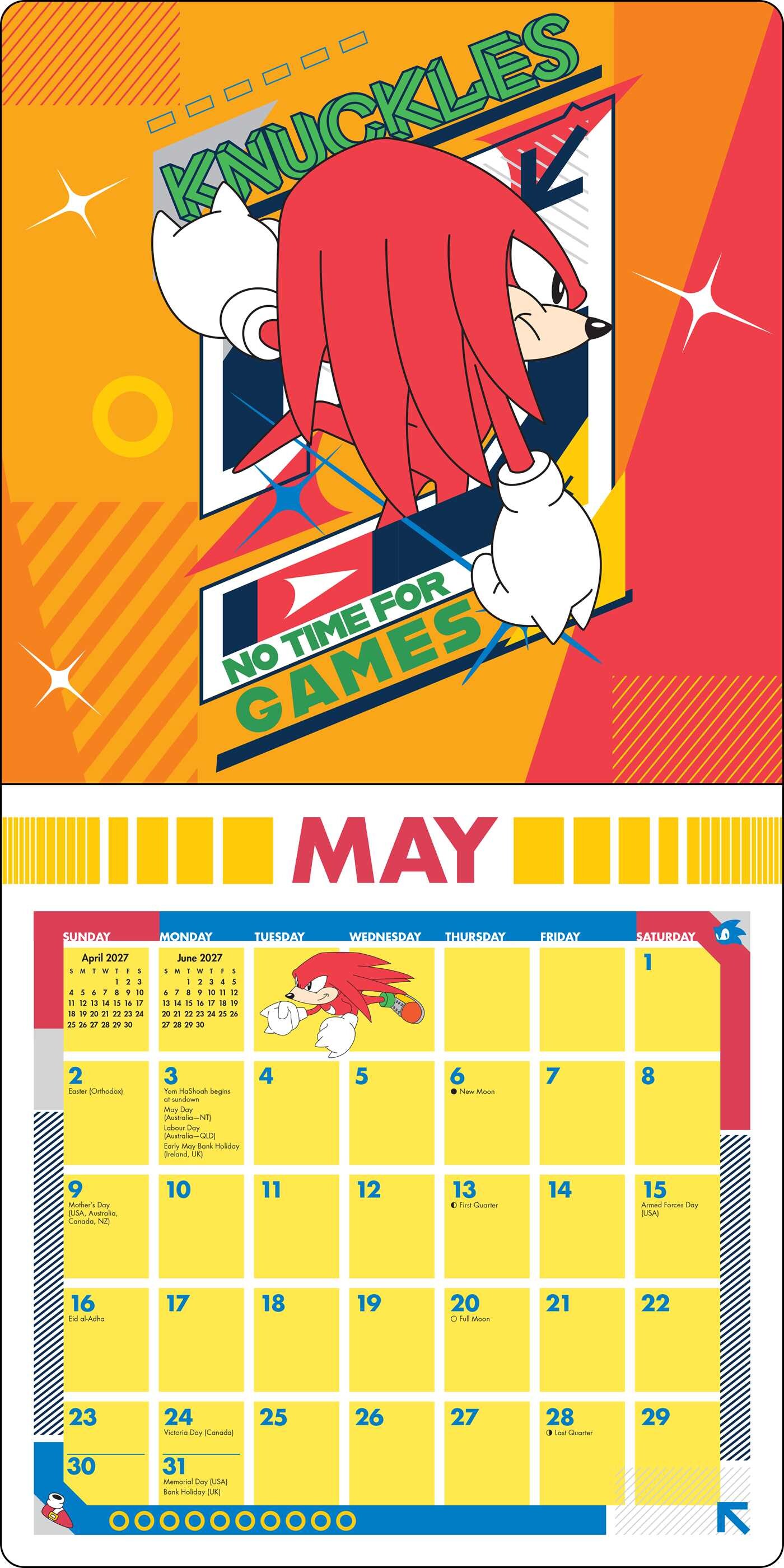 Sonic the Hedgehog Classic 2027 Wall Calendar with Bonus Stickers