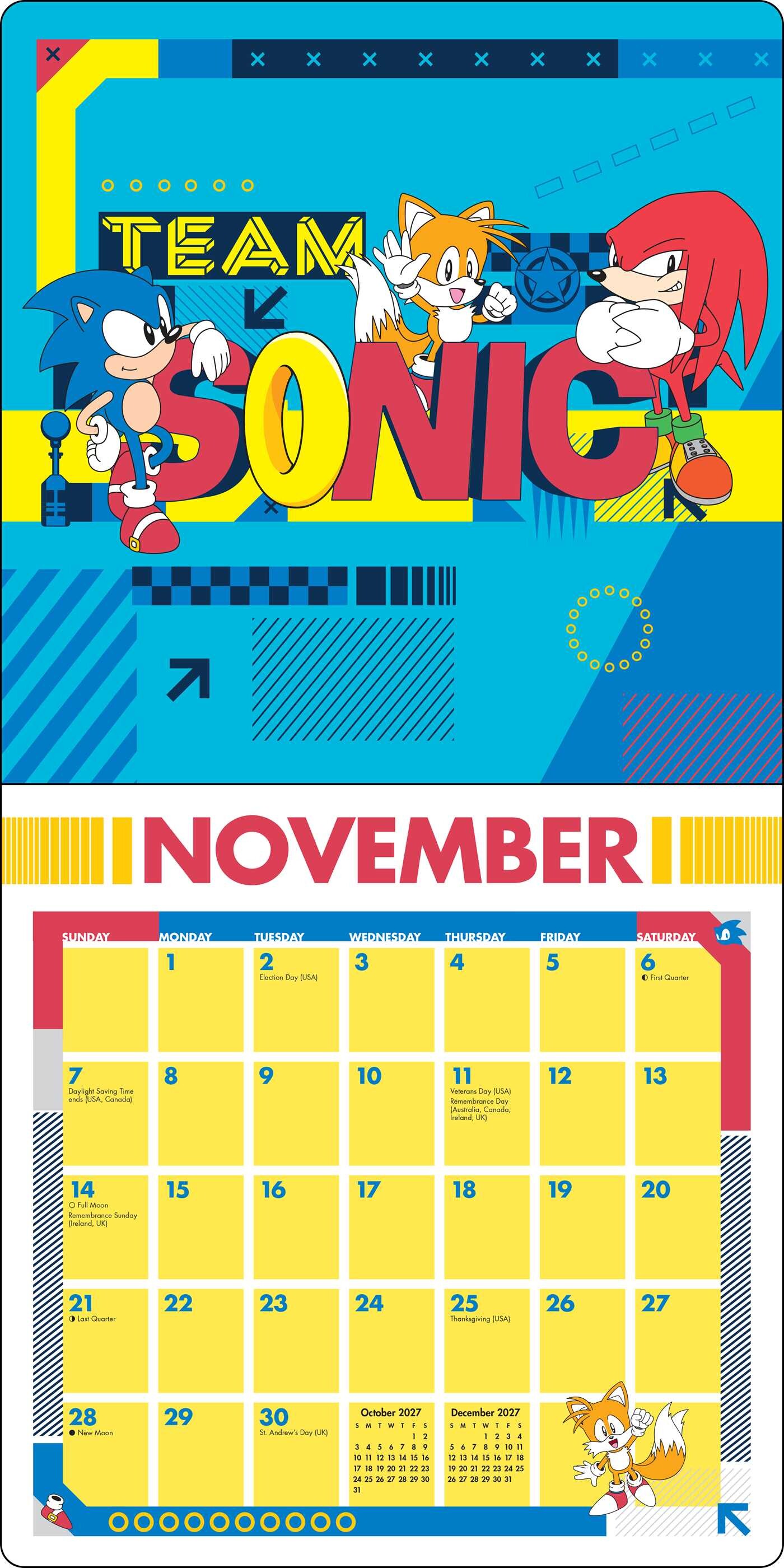 Sonic the Hedgehog Classic 2027 Wall Calendar with Bonus Stickers