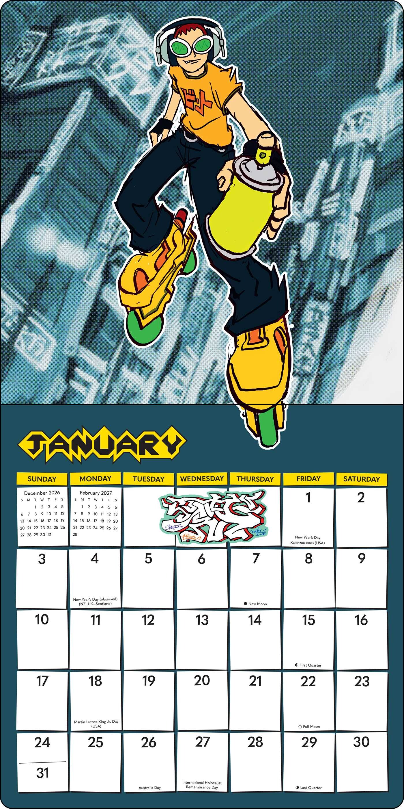 Jet Set Radio 2027 Wall Calendar