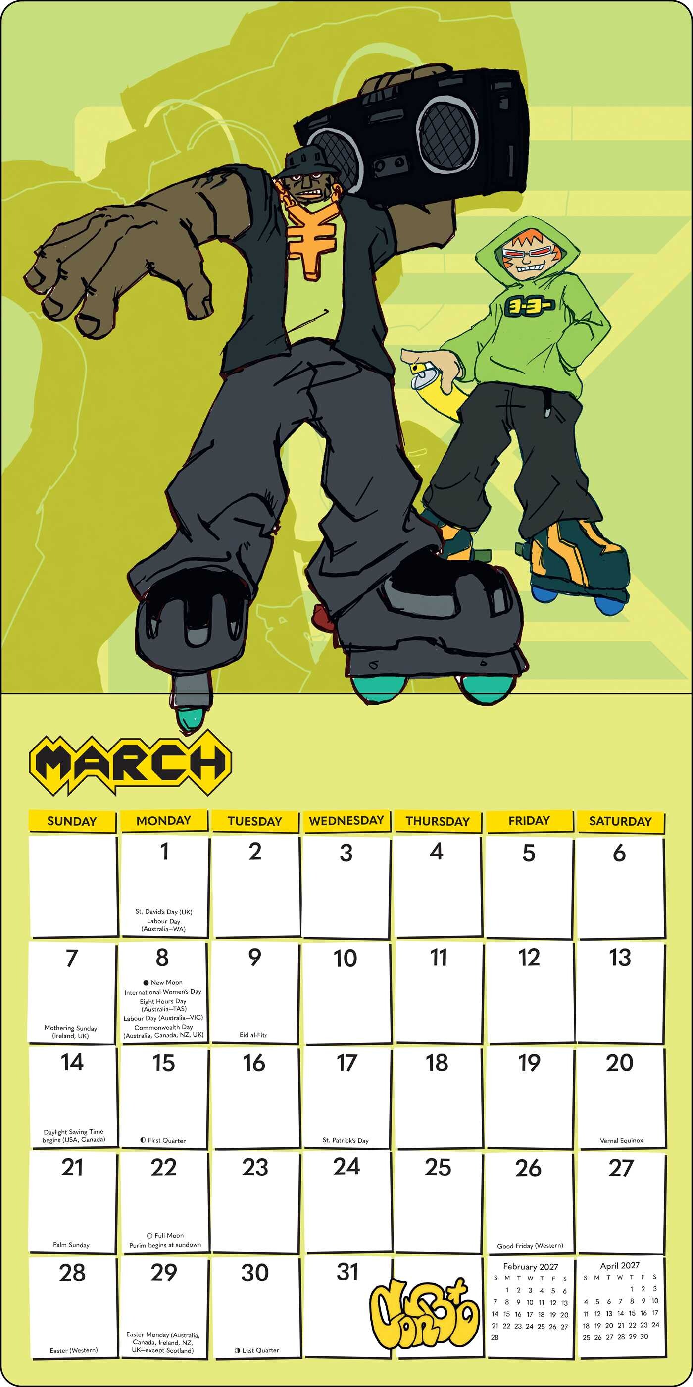 Jet Set Radio 2027 Wall Calendar
