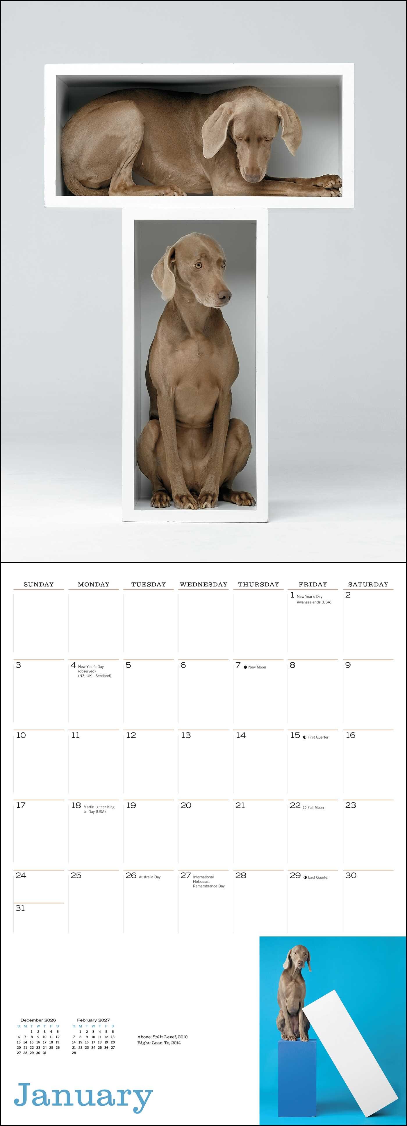 William Wegman Best of Man's Best Friend 2027 Wall Calendar