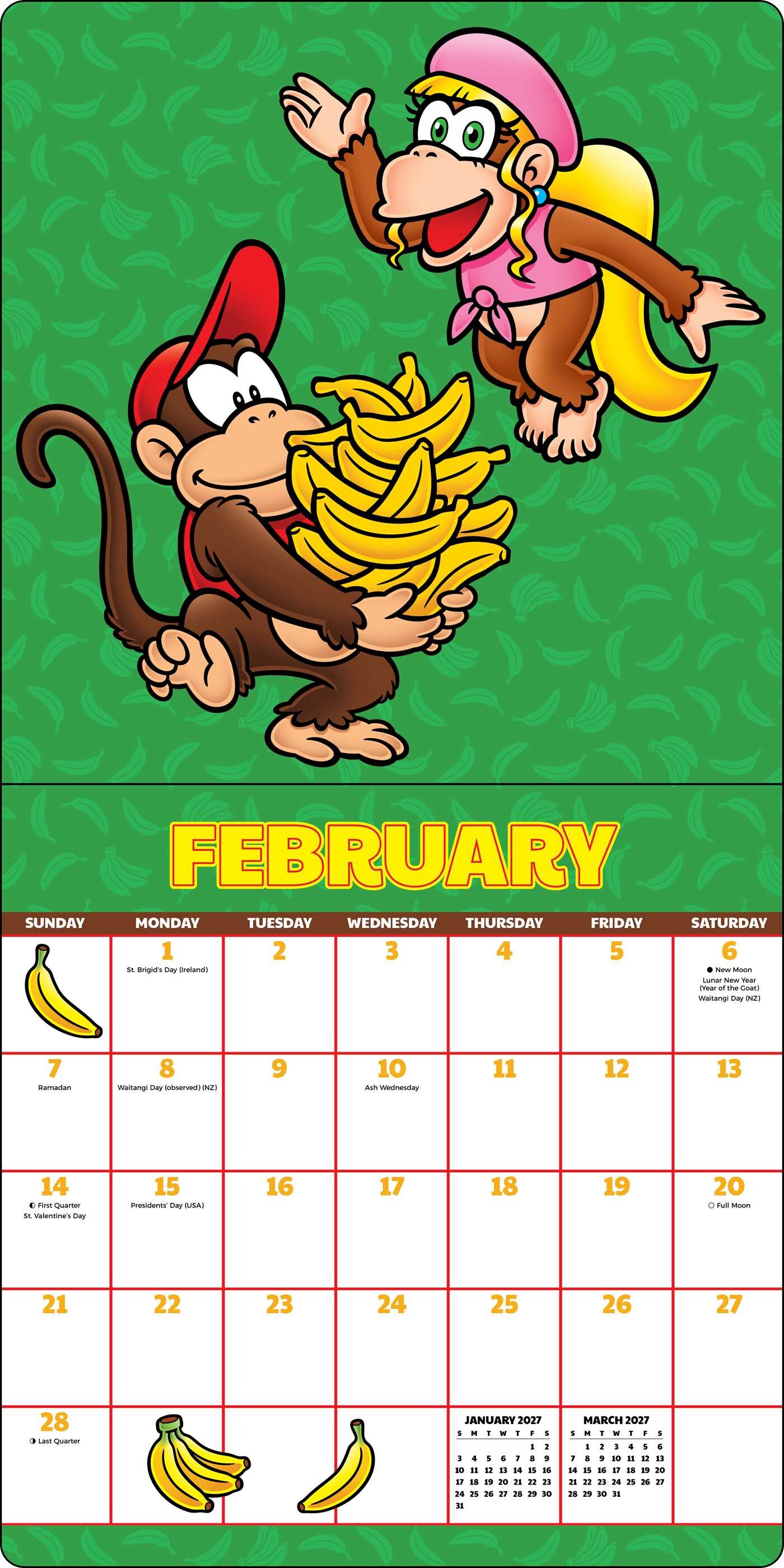 Donkey Kong 2027 Wall Calendar