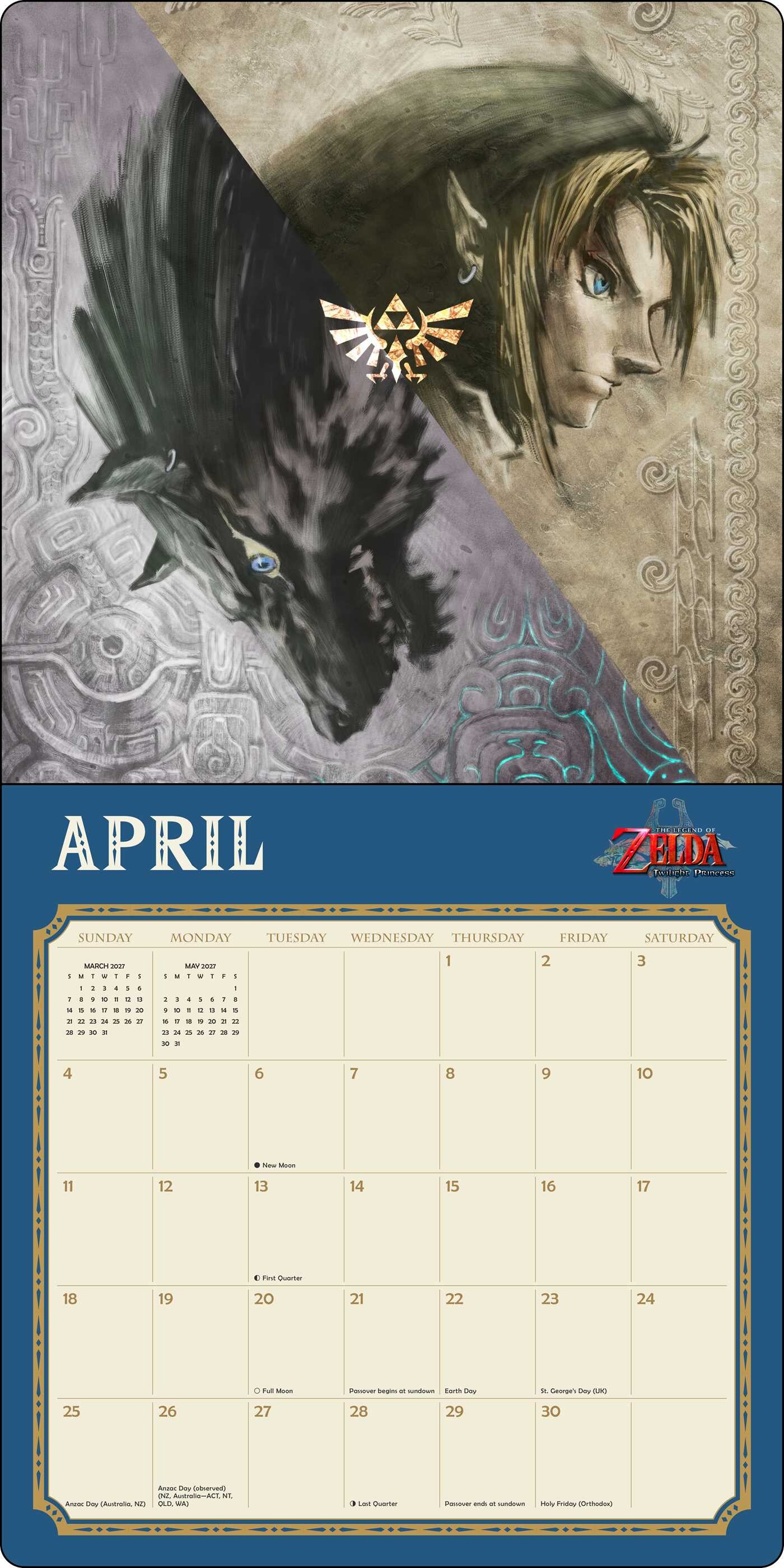 Legend of Zelda 2027 Wall Calendar