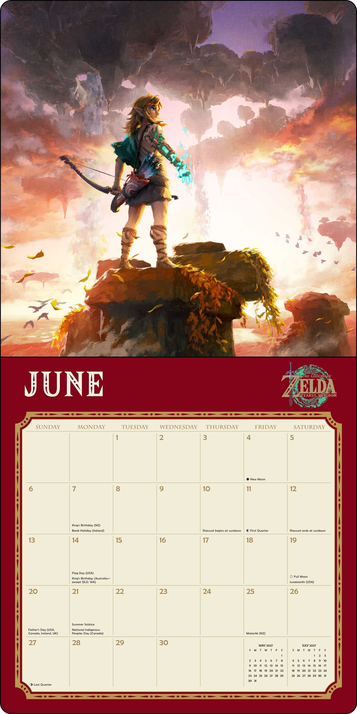 Legend of Zelda 2027 Wall Calendar