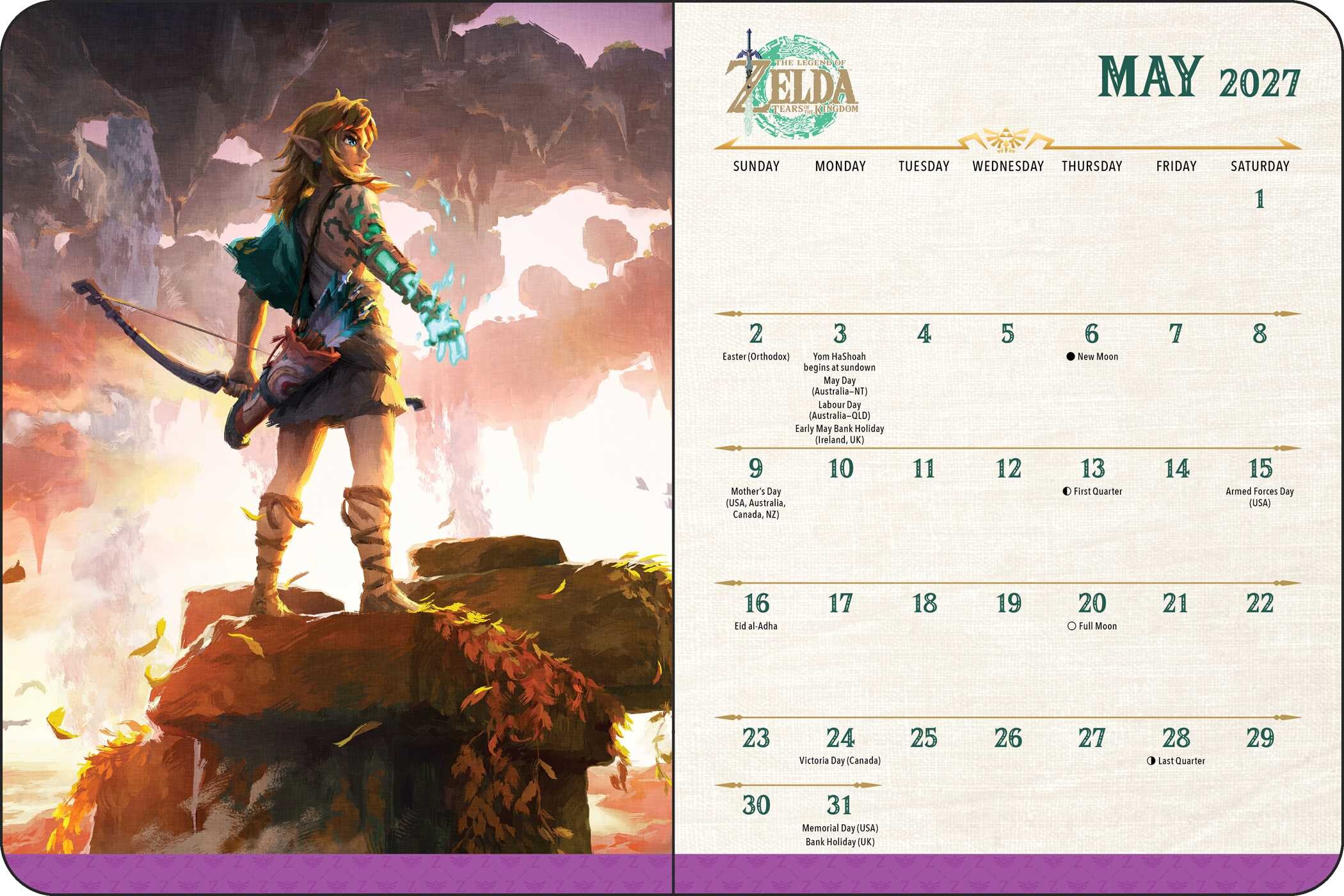 Legend of Zelda 16-Month 2026–2027 Weekly/Monthly Planner Calendar