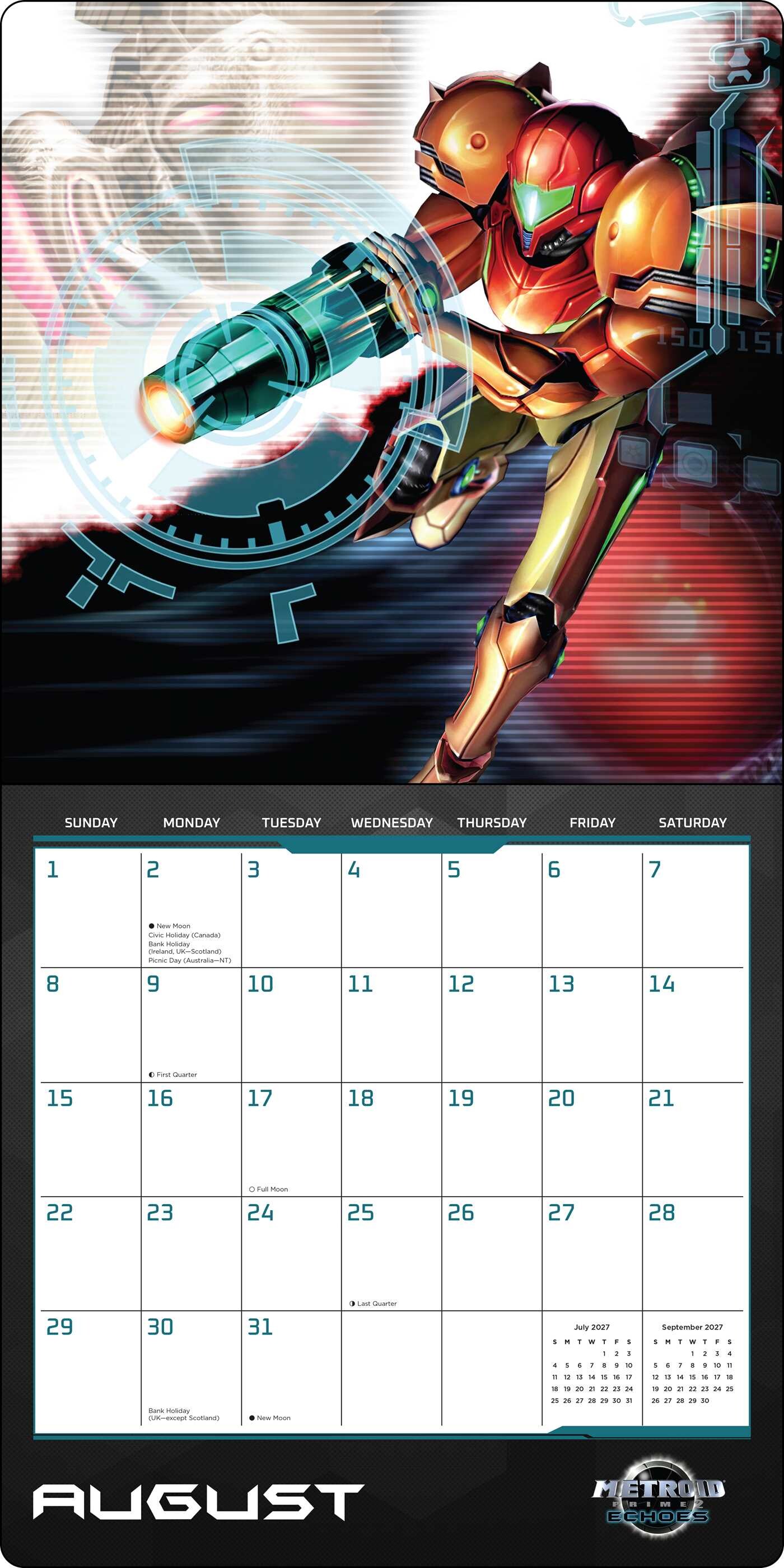 Metroid 2027 Wall Calendar