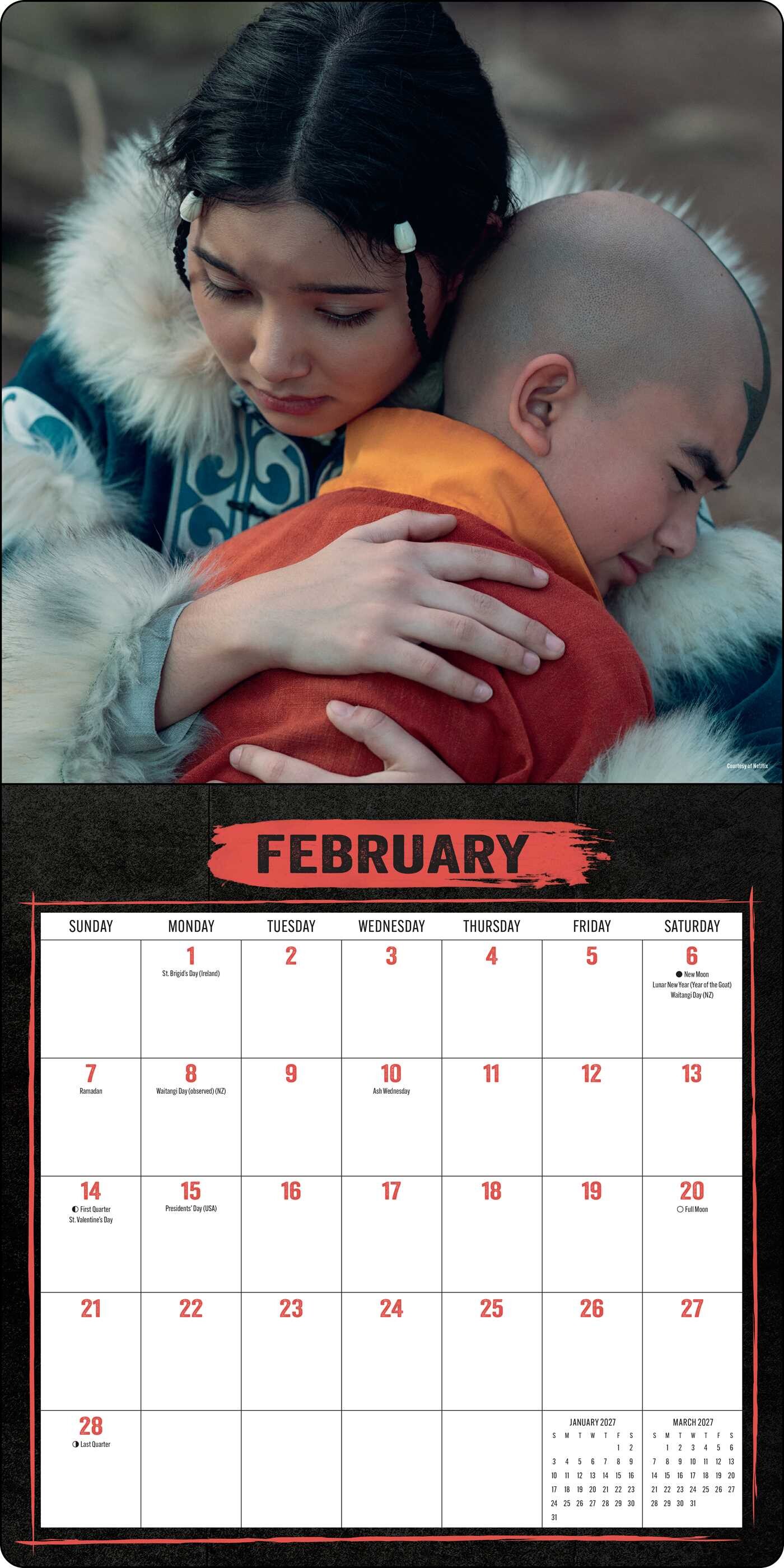 Avatar: The Last Airbender Netflix Series 2027 Wall Calendar with Bonus Poster