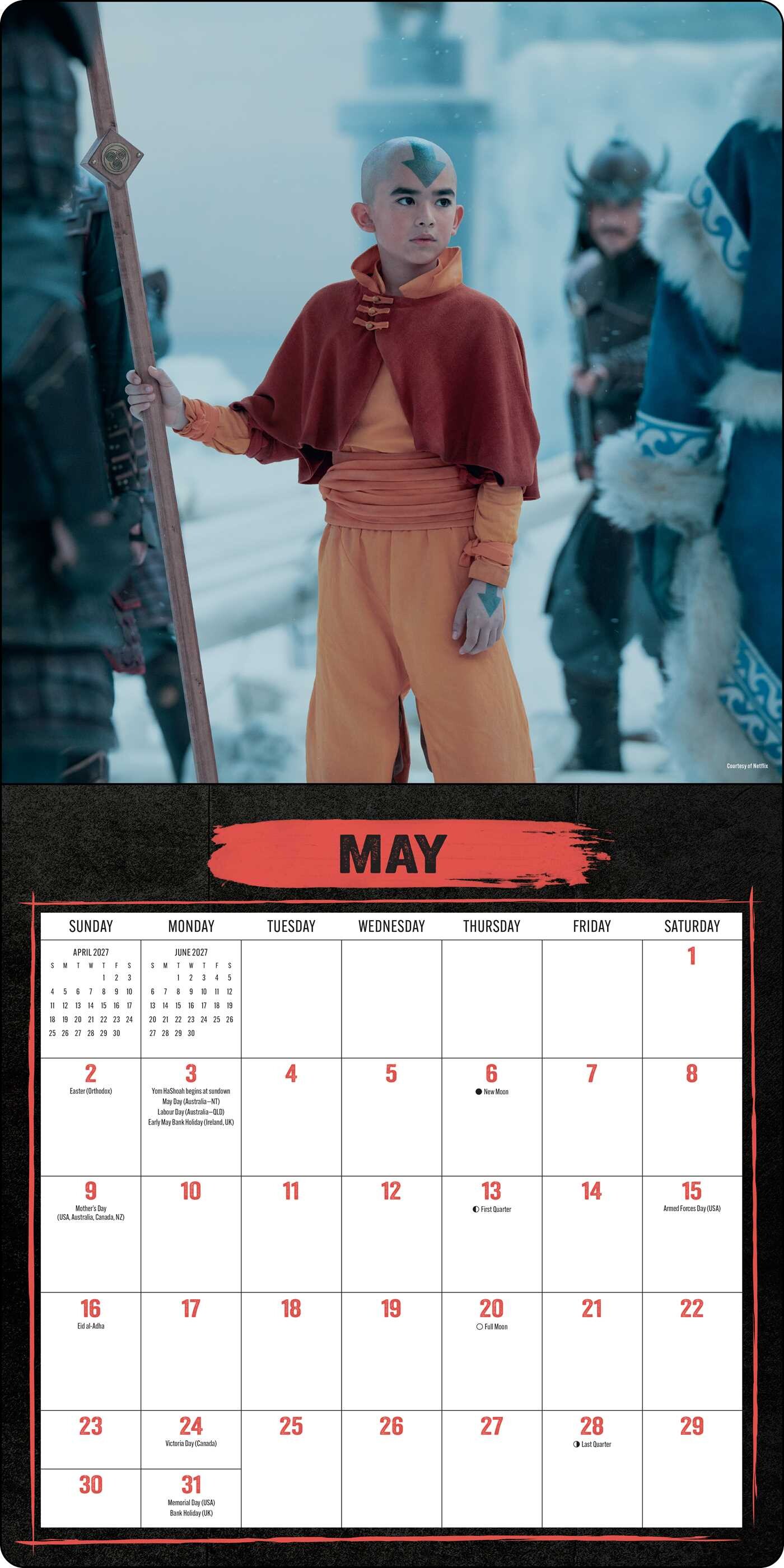 Avatar: The Last Airbender Netflix Series 2027 Wall Calendar with Bonus Poster