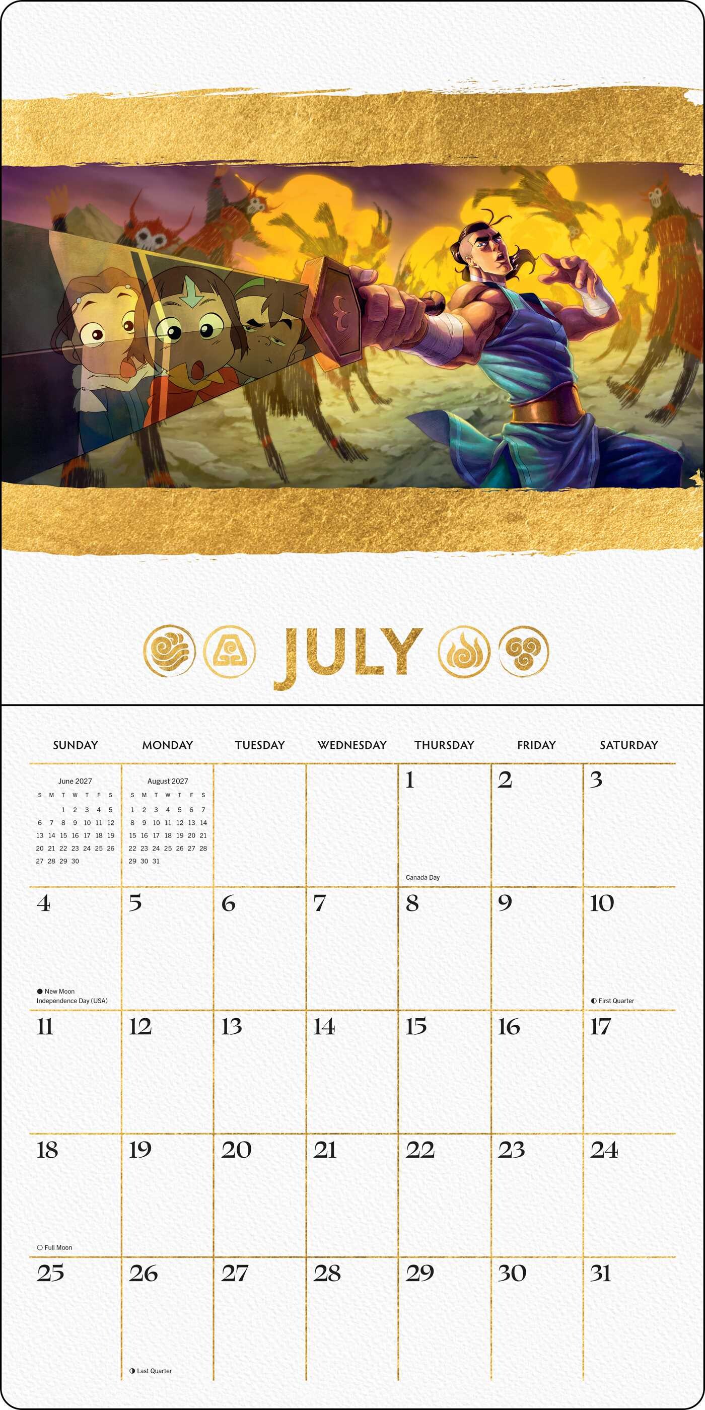 Avatar Aang: The Last Airbender 2027 Wall Calendar