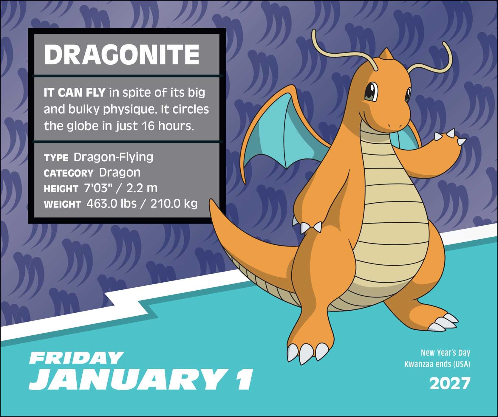 Pokémon 2027 Day-to-Day Calendar