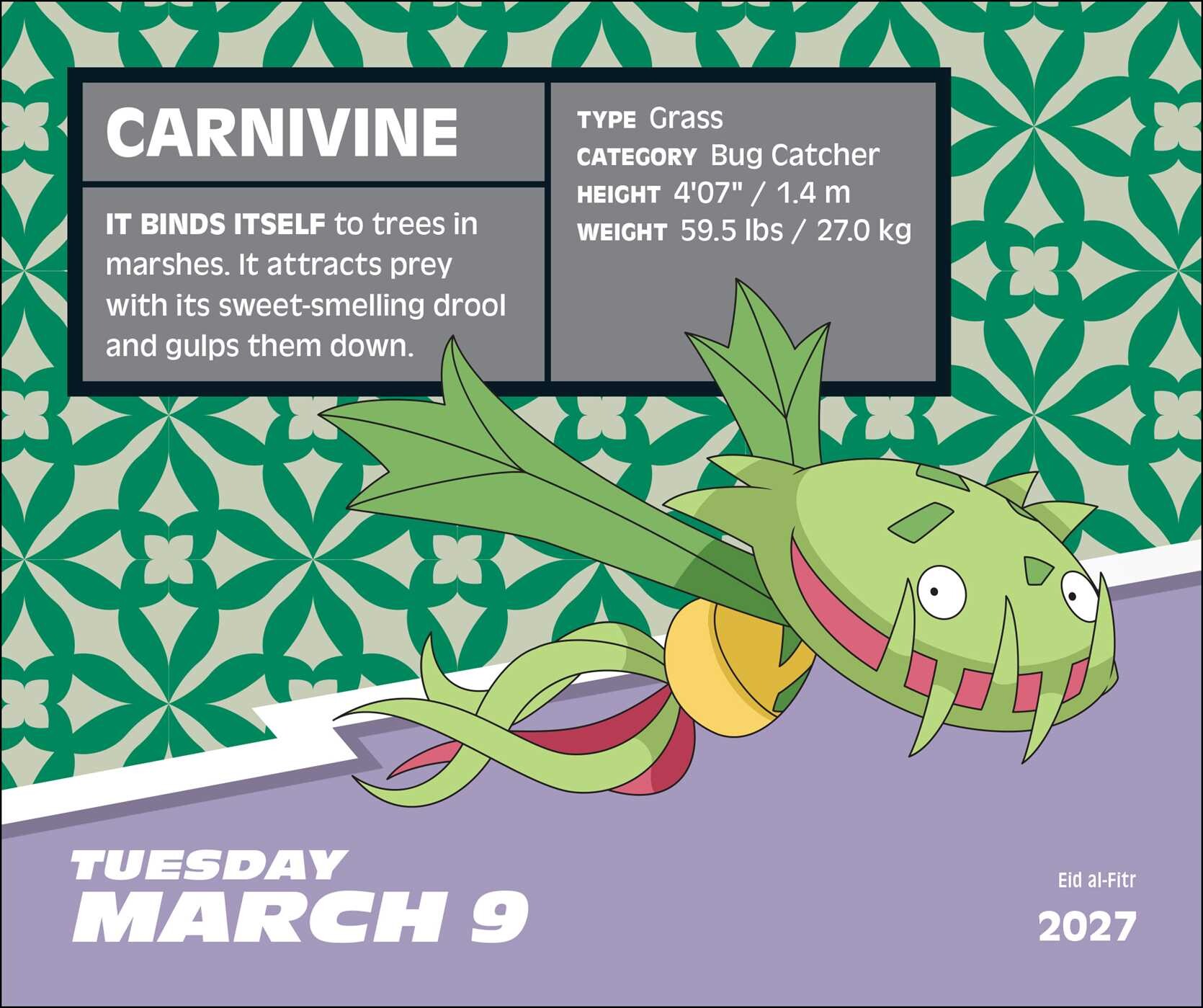 Pokémon 2027 Day-to-Day Calendar
