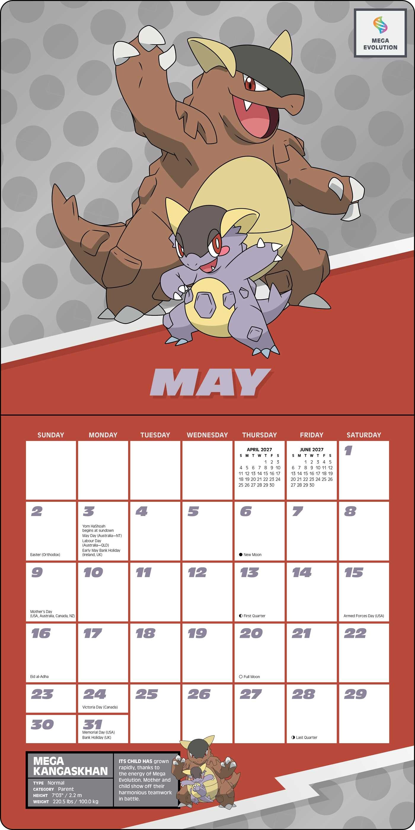 Pokémon 2027 Wall Calendar
