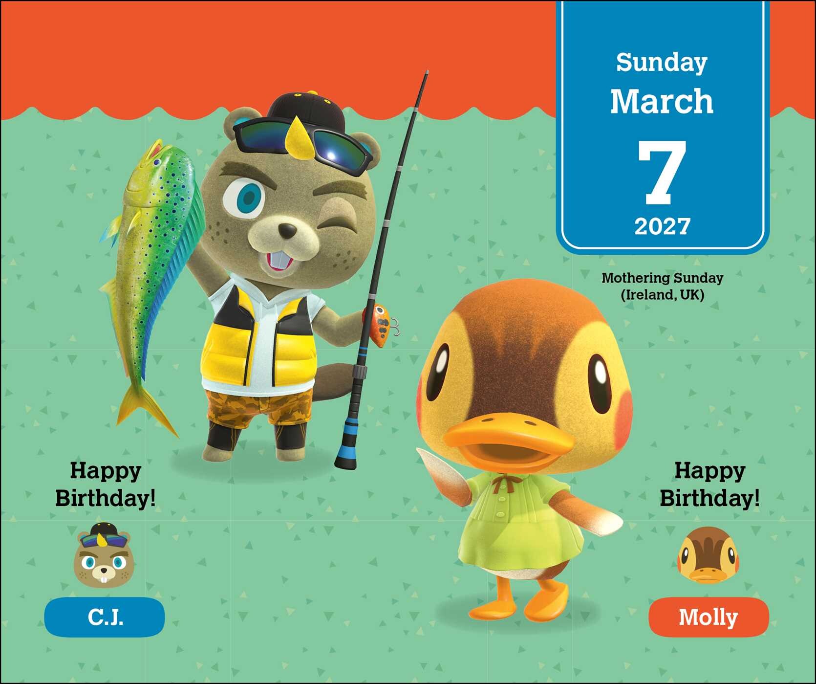 Animal Crossing 2027 Day-to-Day Calendar